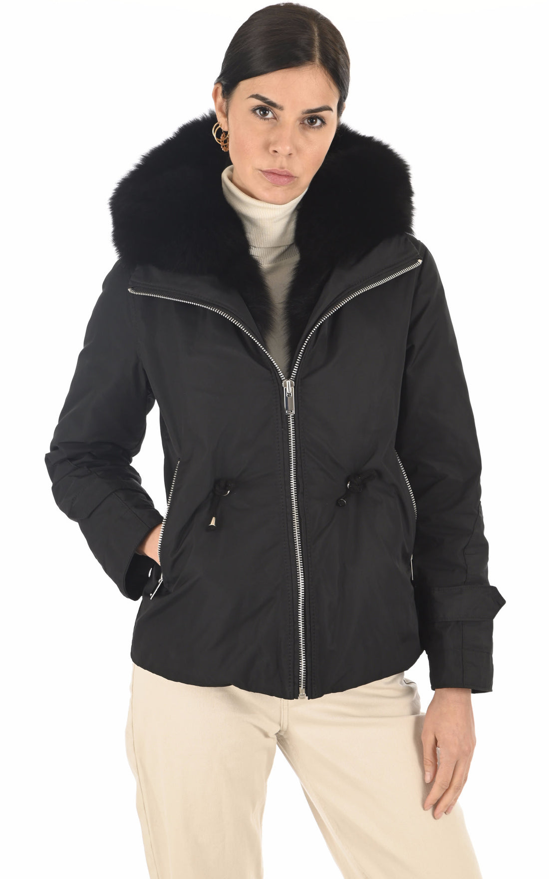 Veste Textile Femme Flo&clo, modèle Simy de couleur noir