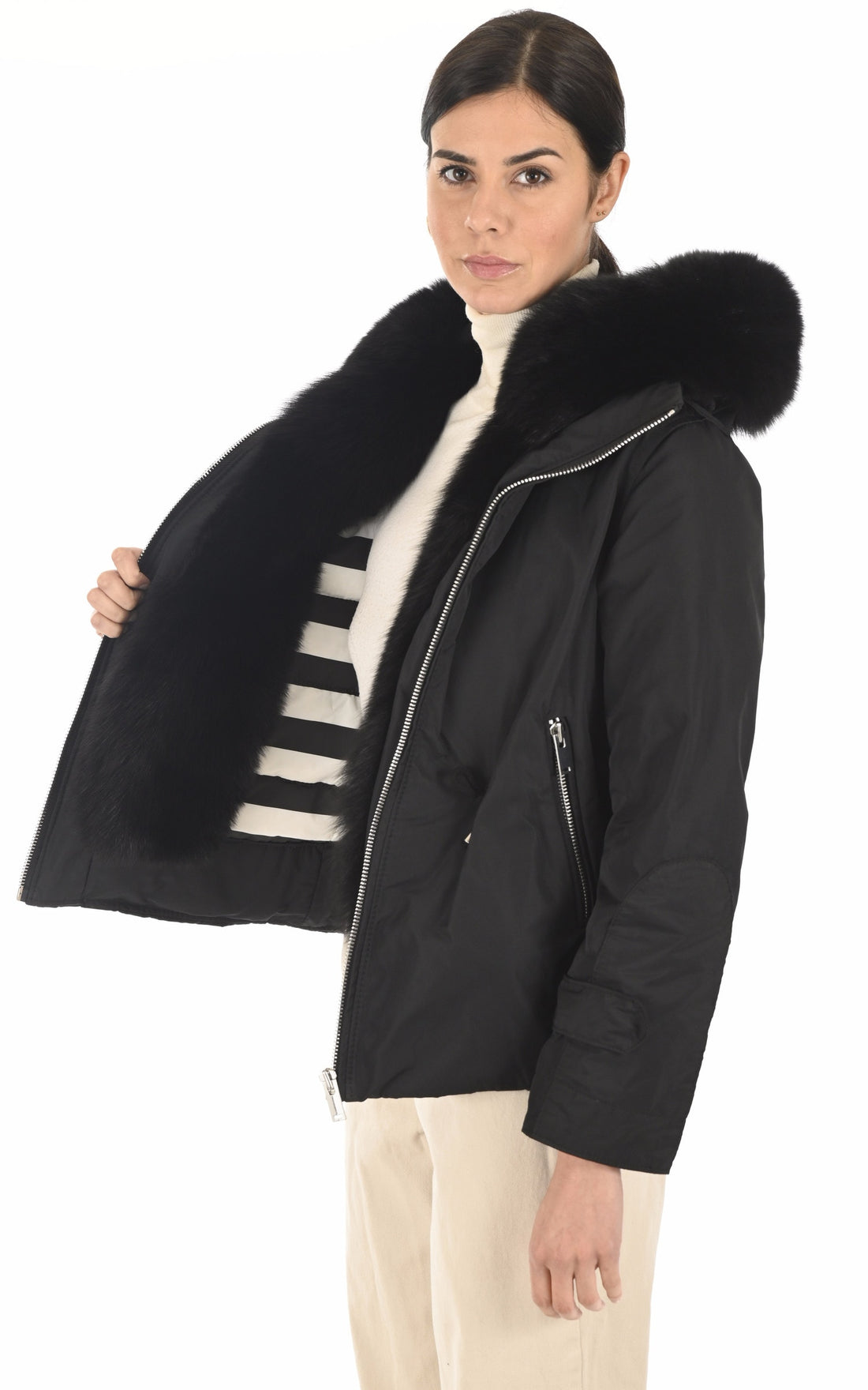 Veste Textile Femme Flo&clo, modèle Simy de couleur noir