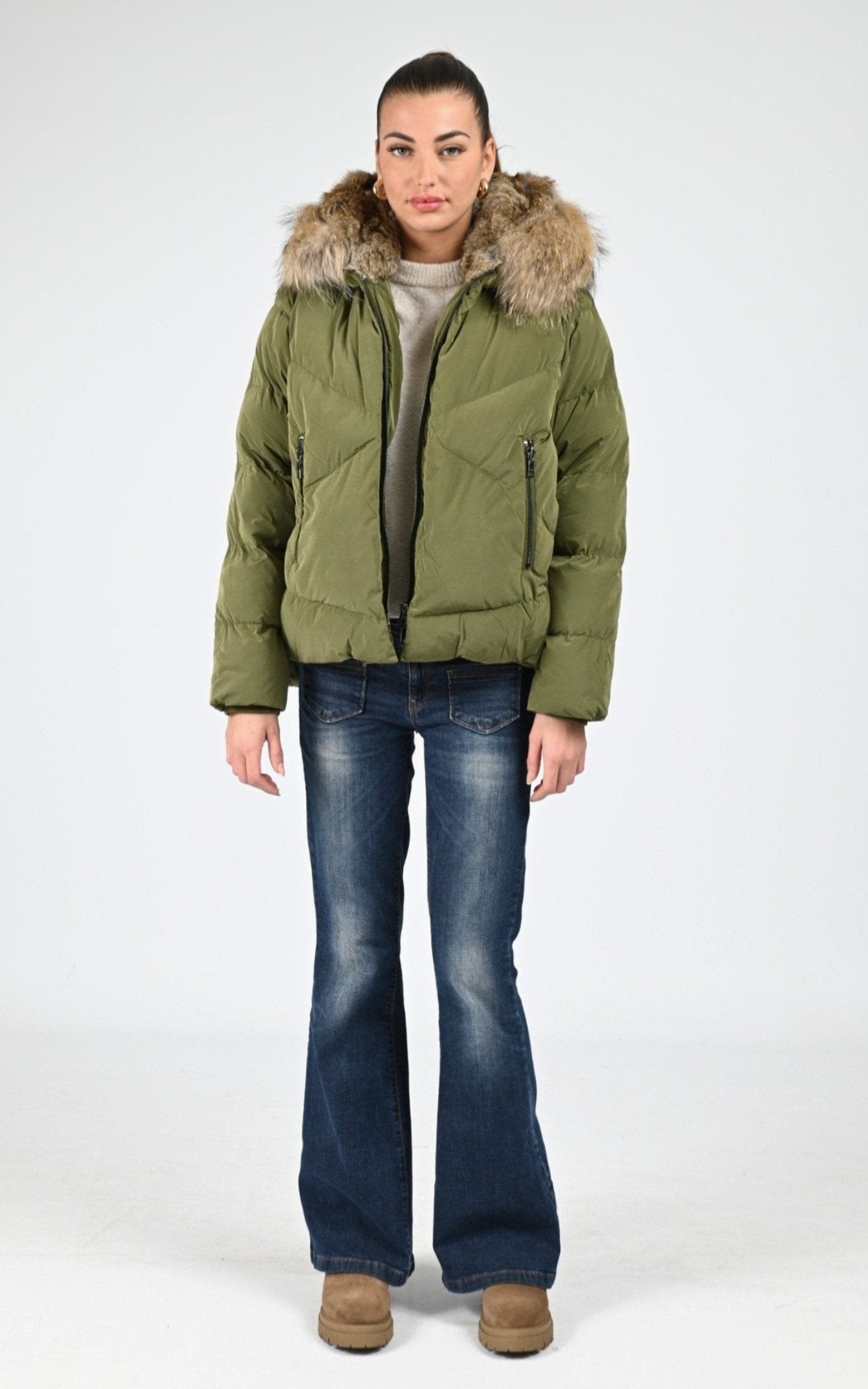 A "SNOW 515" Kaki Blonde n°8 Ves Doudoune Femme opened photo