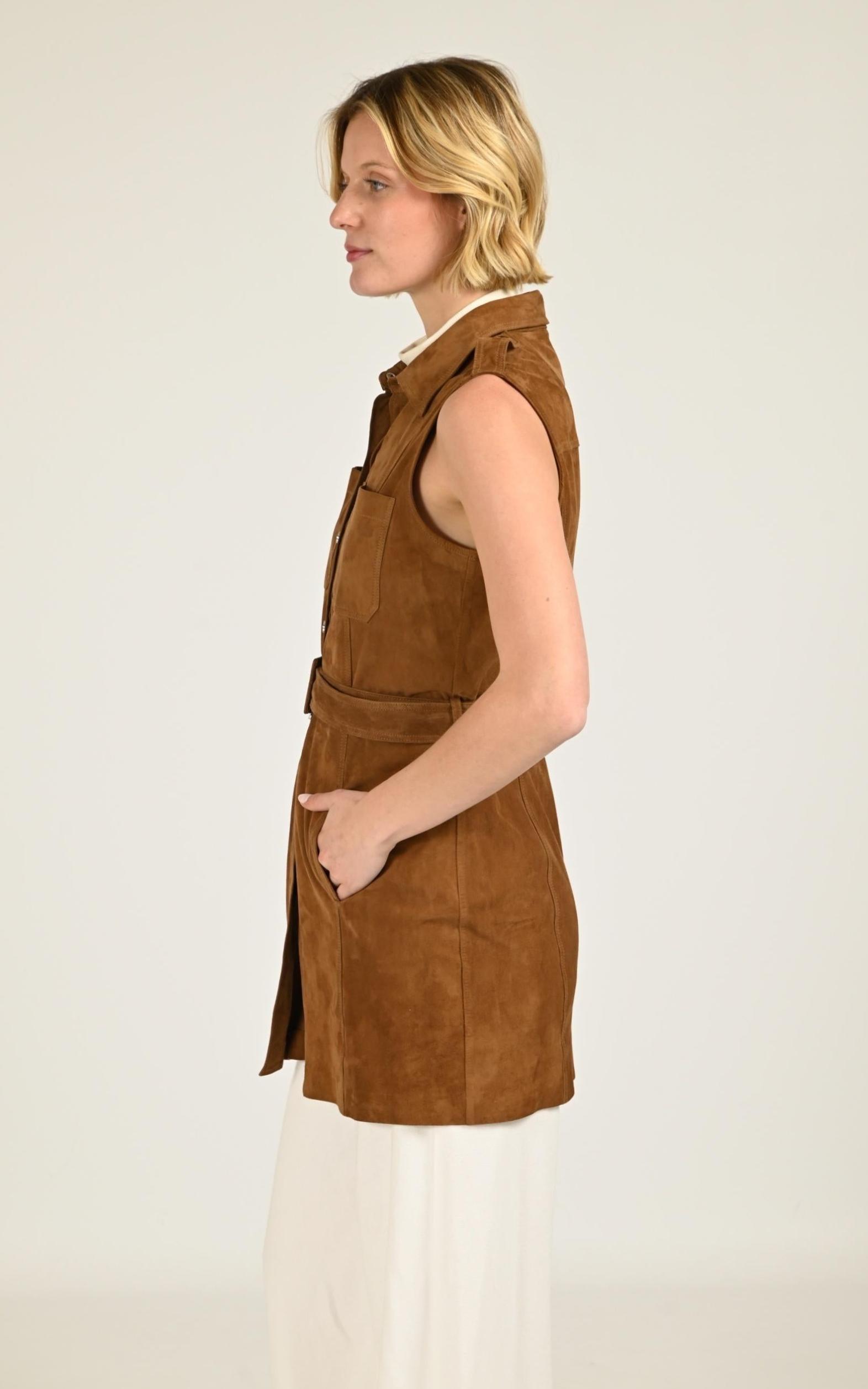 Robe Femme Giorgio Et Mario, modèle Solveig vel de couleur tabac