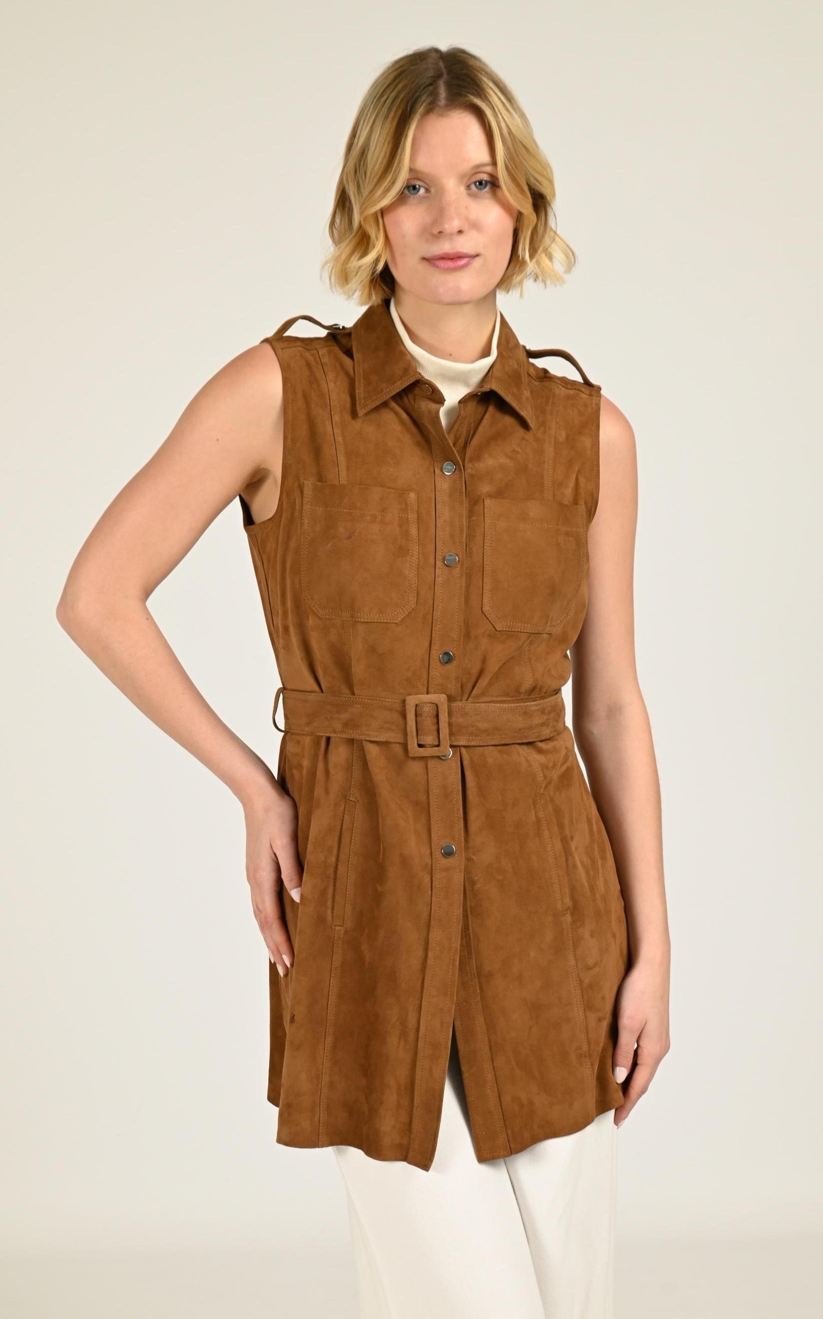 Robe Femme Giorgio Et Mario, modèle Solveig vel de couleur tabac