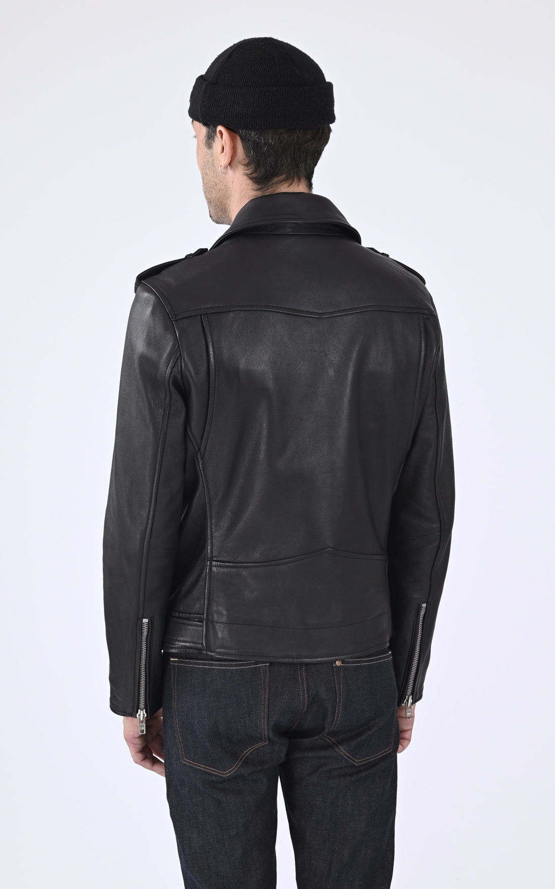 Perfecto Cuir Homme Serge pariente, modèle Style 17 de couleur noir