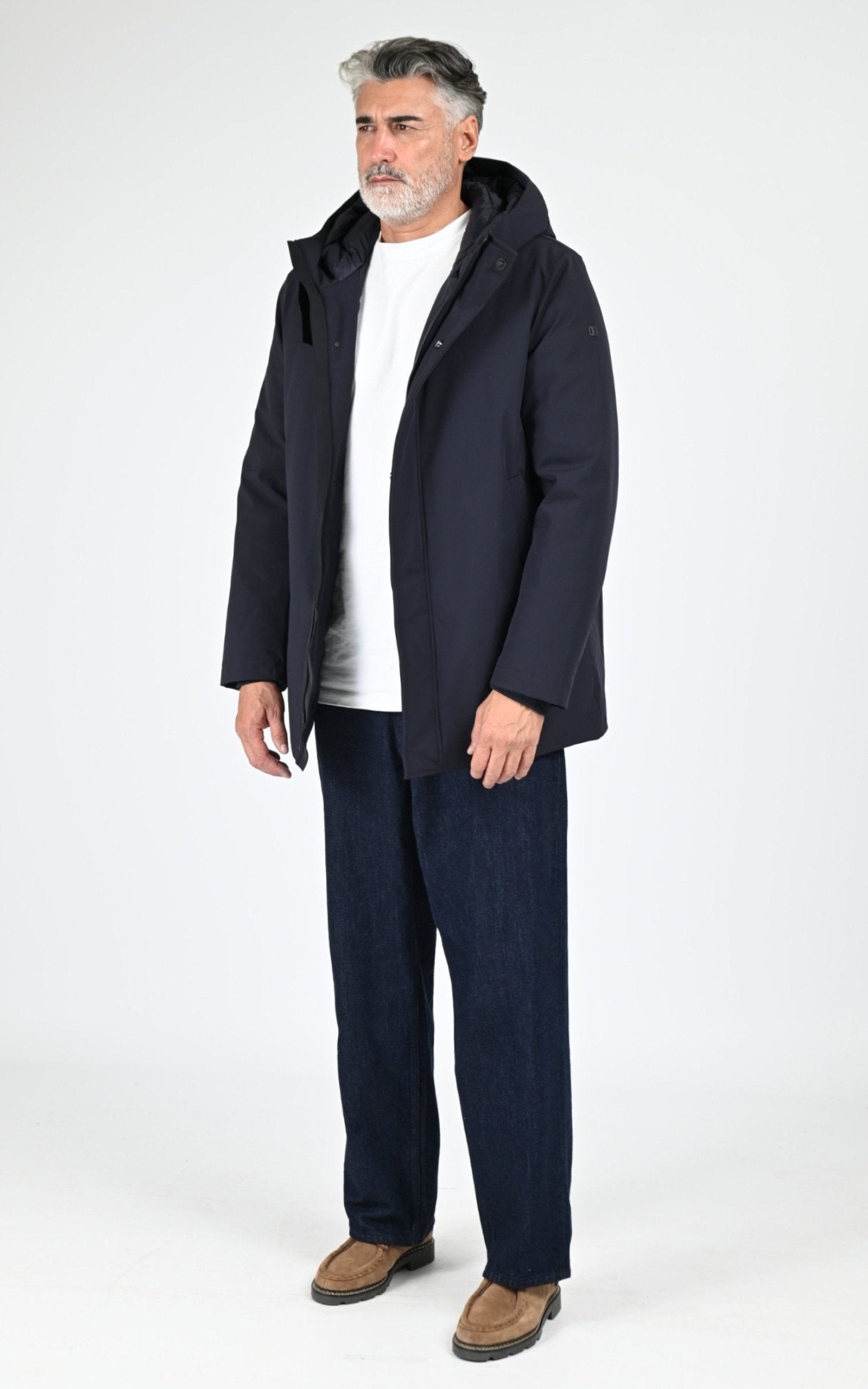 Parka Textile Homme Duno, modèle Sulphur de couleur navy
