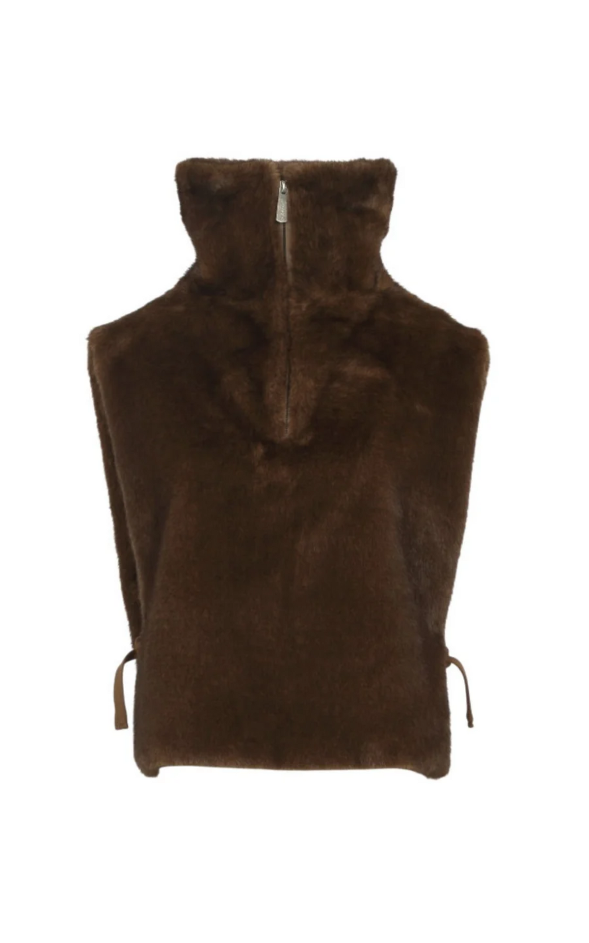 Pull sans manche col en fausse fourrure Yasmine
