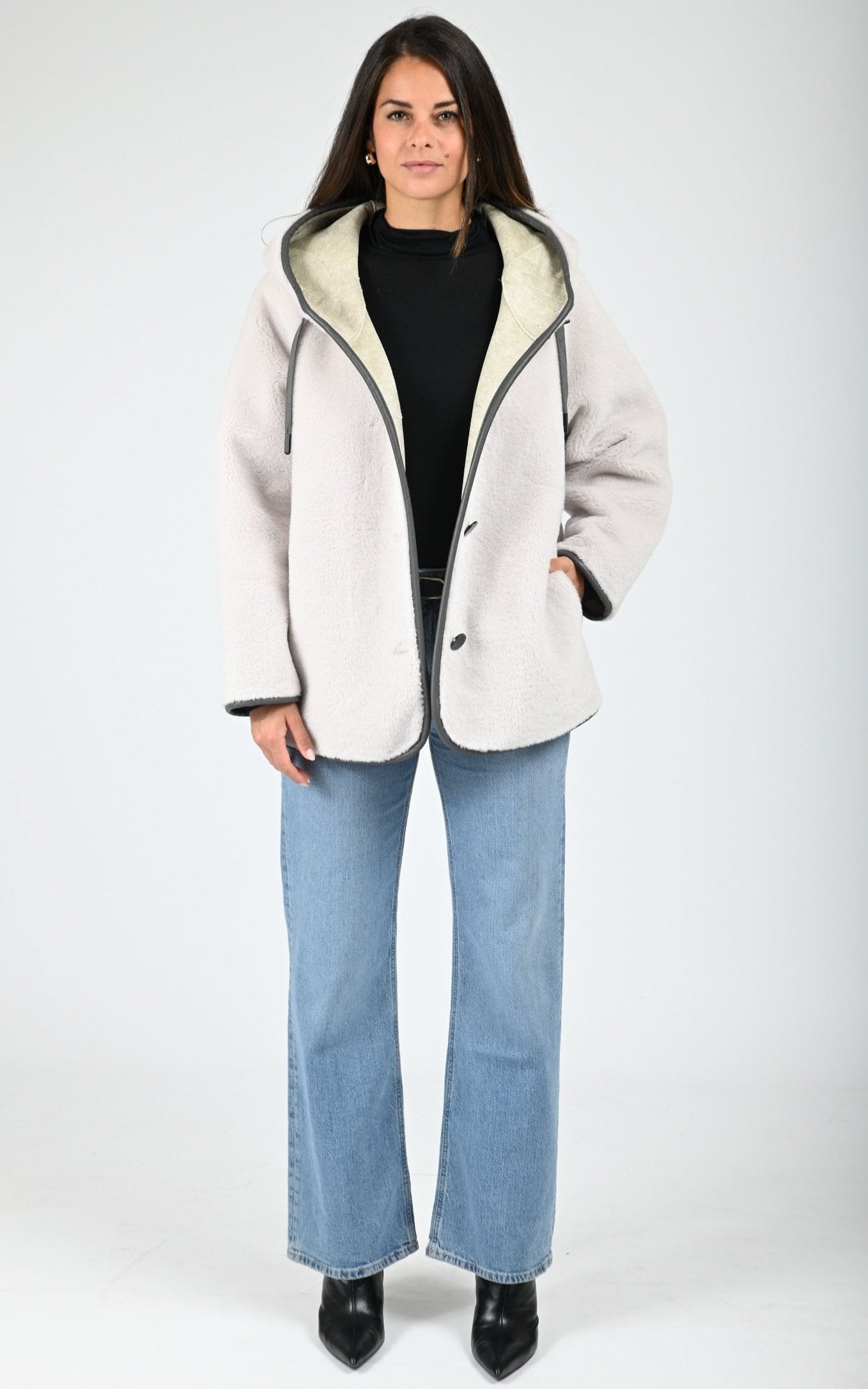 Veste à capuche laine Seoul beige