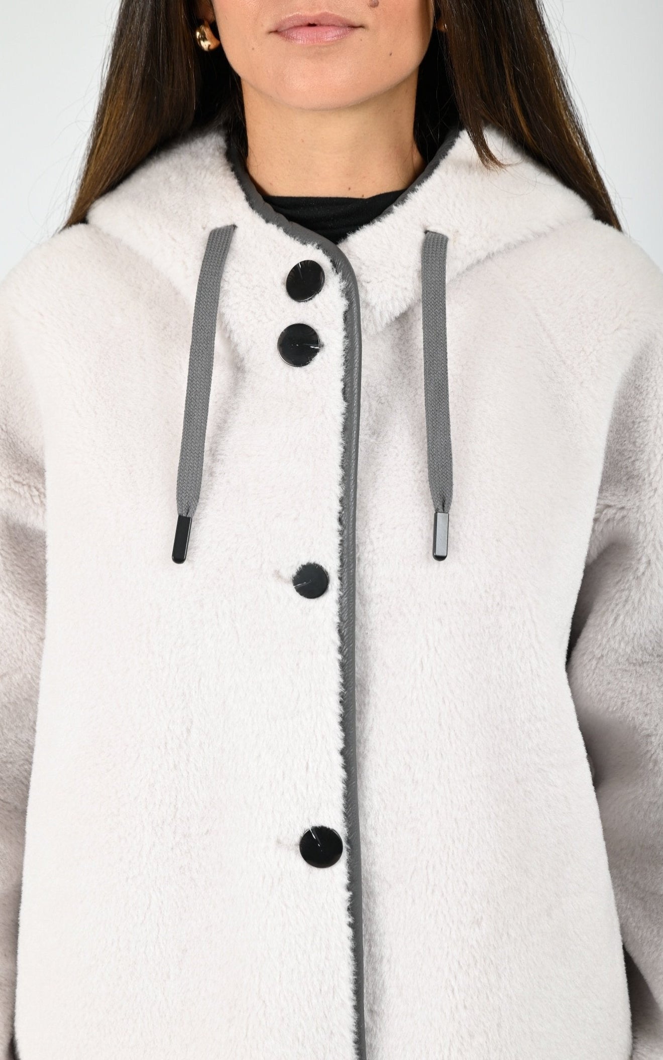 Veste à capuche laine Seoul beige