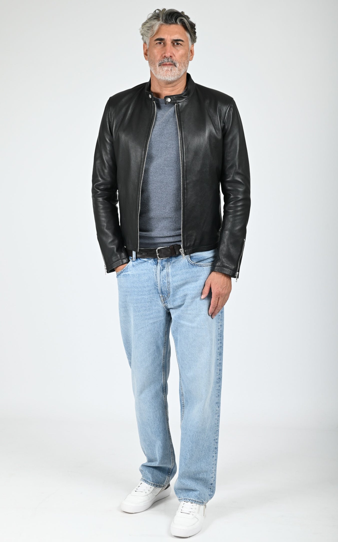 Blouson motard cuir Style 20 noir