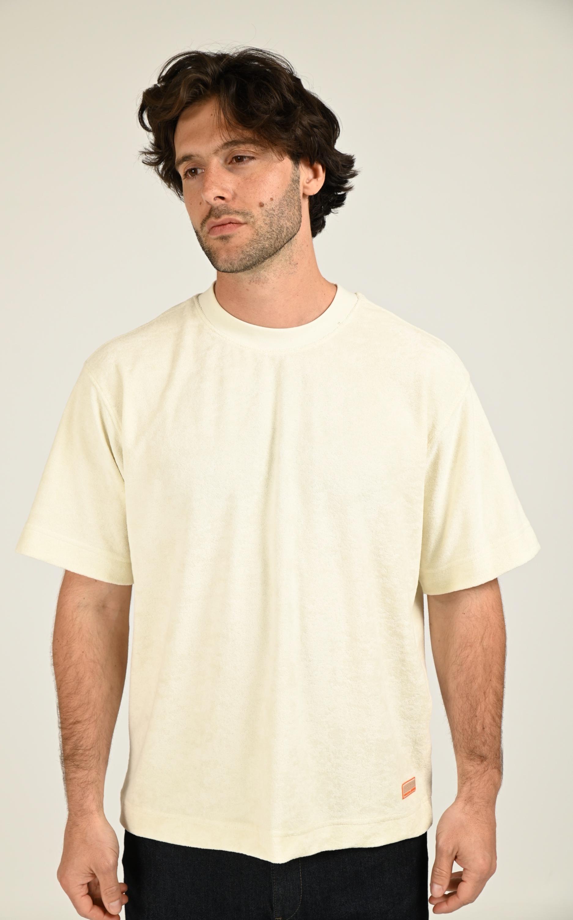 T-shirt Textile Homme Gertrude Et Gaston, modèle Toby de couleur creme