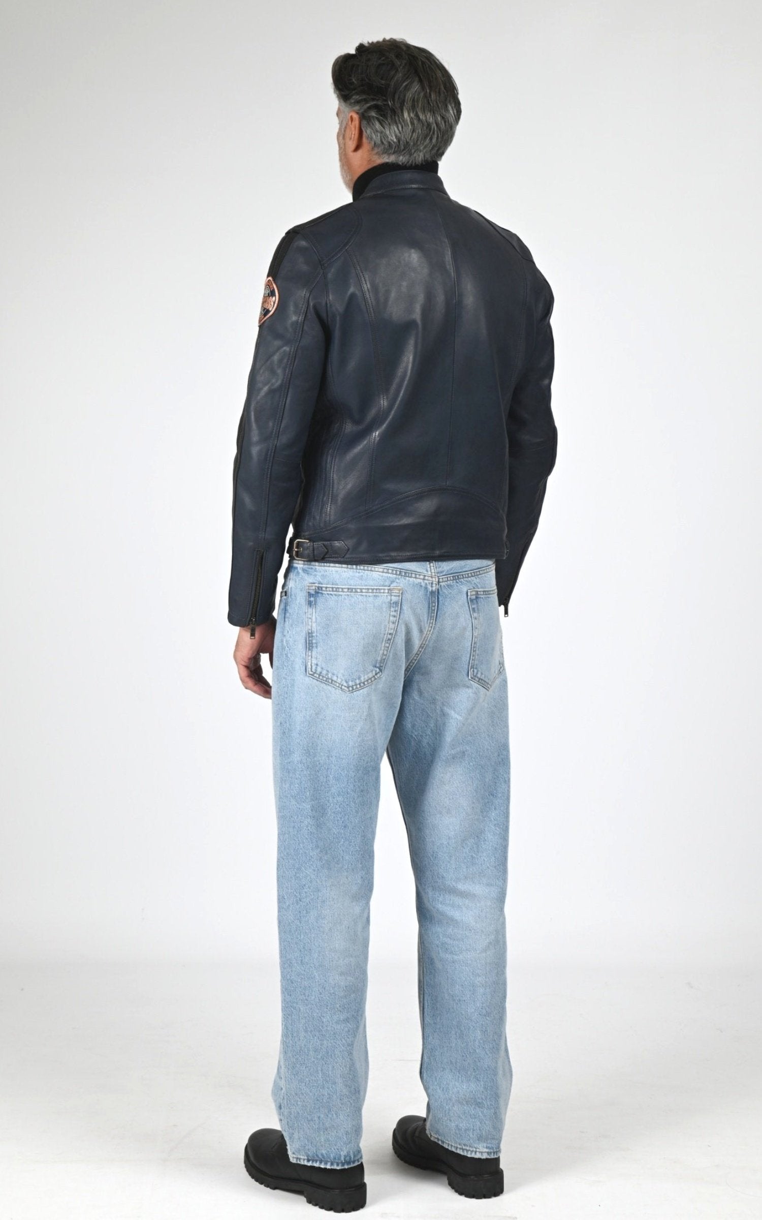 Blouson Cuir Homme Daytona 73, modèle Tormo 104383 de couleur short blue