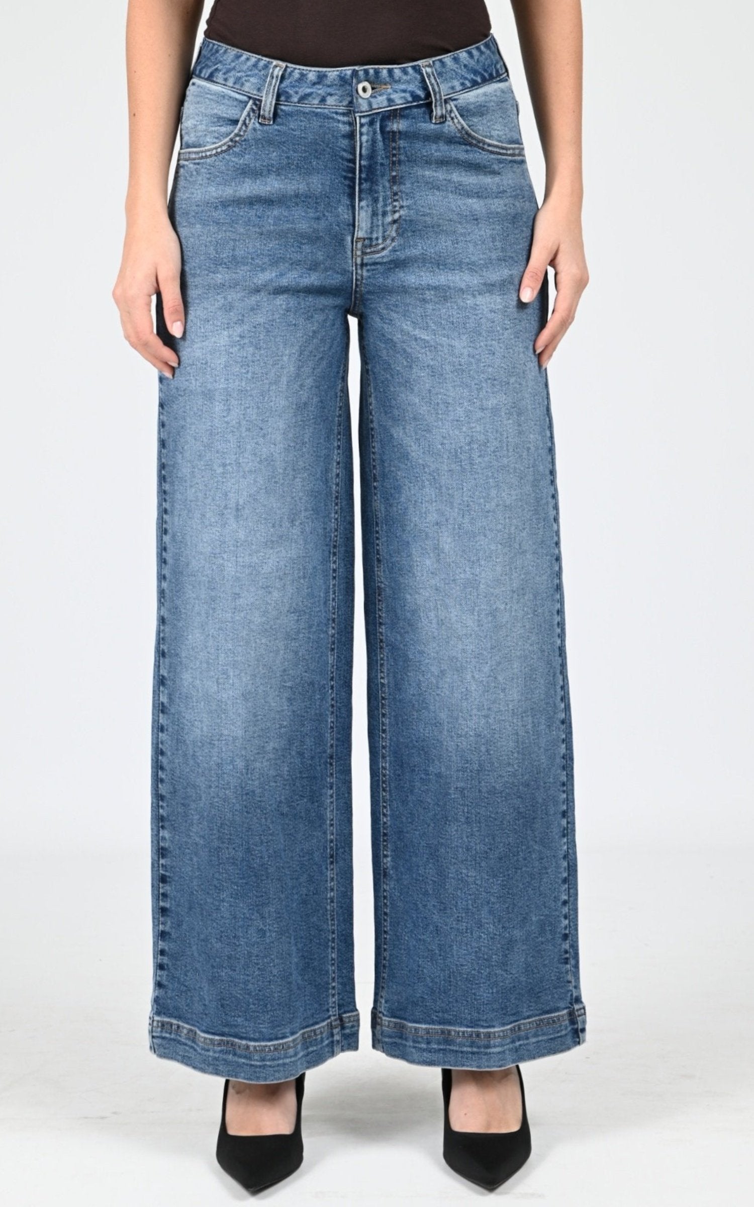 Jean Textile Femme Schott, modèle Trd cara 70 w de couleur medium blue