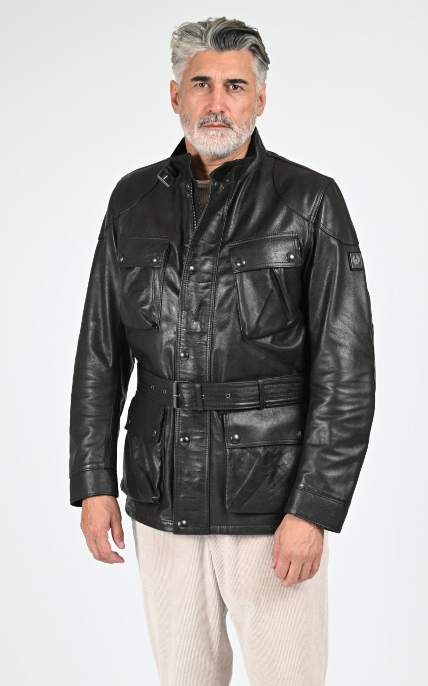 Veste Cuir Homme Belstaff, modèle Trialmaster panther 105312 de couleur black
