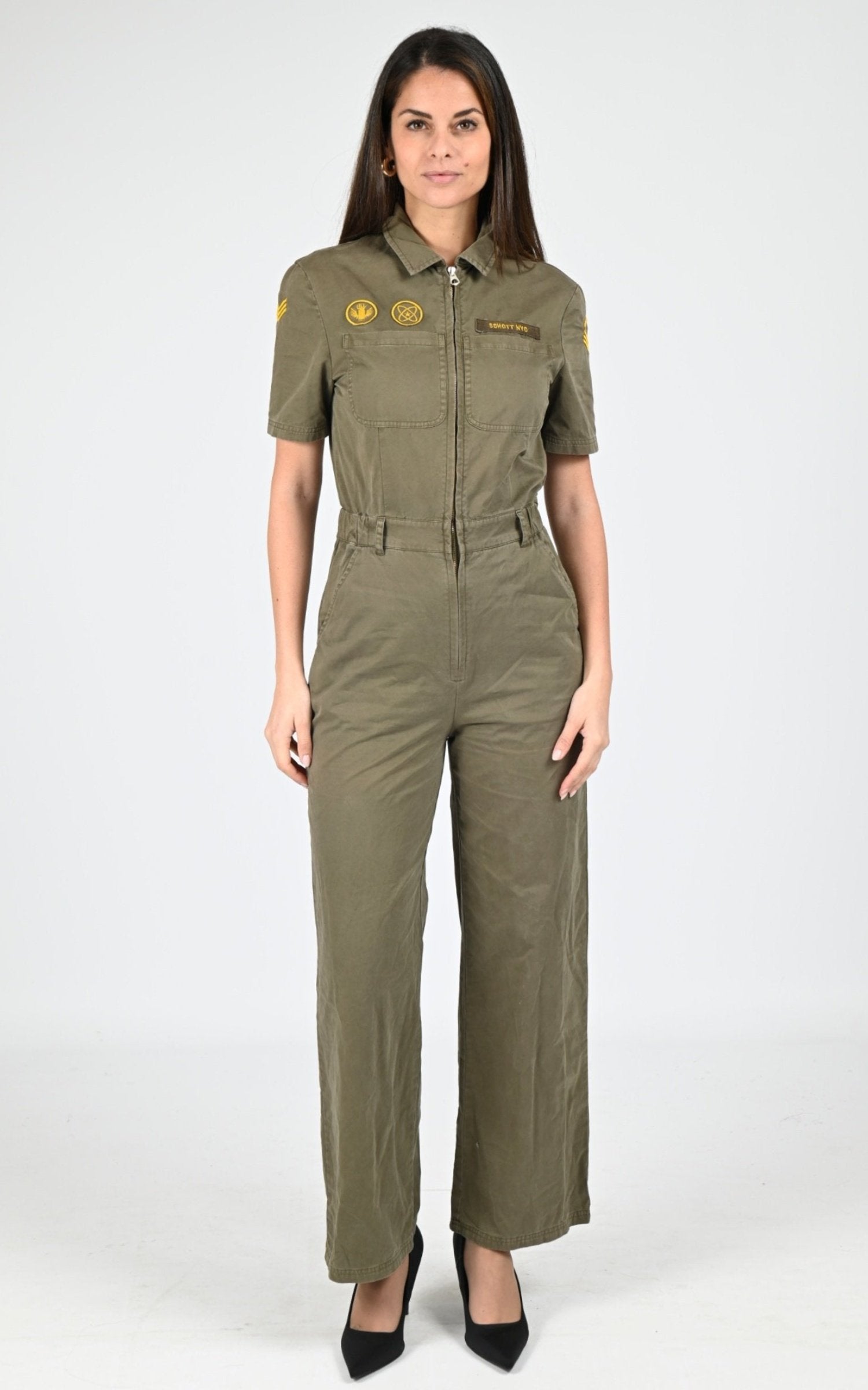 Combinaison Textile Femme Schott, modèle Trj abril 70 w de couleur khaki