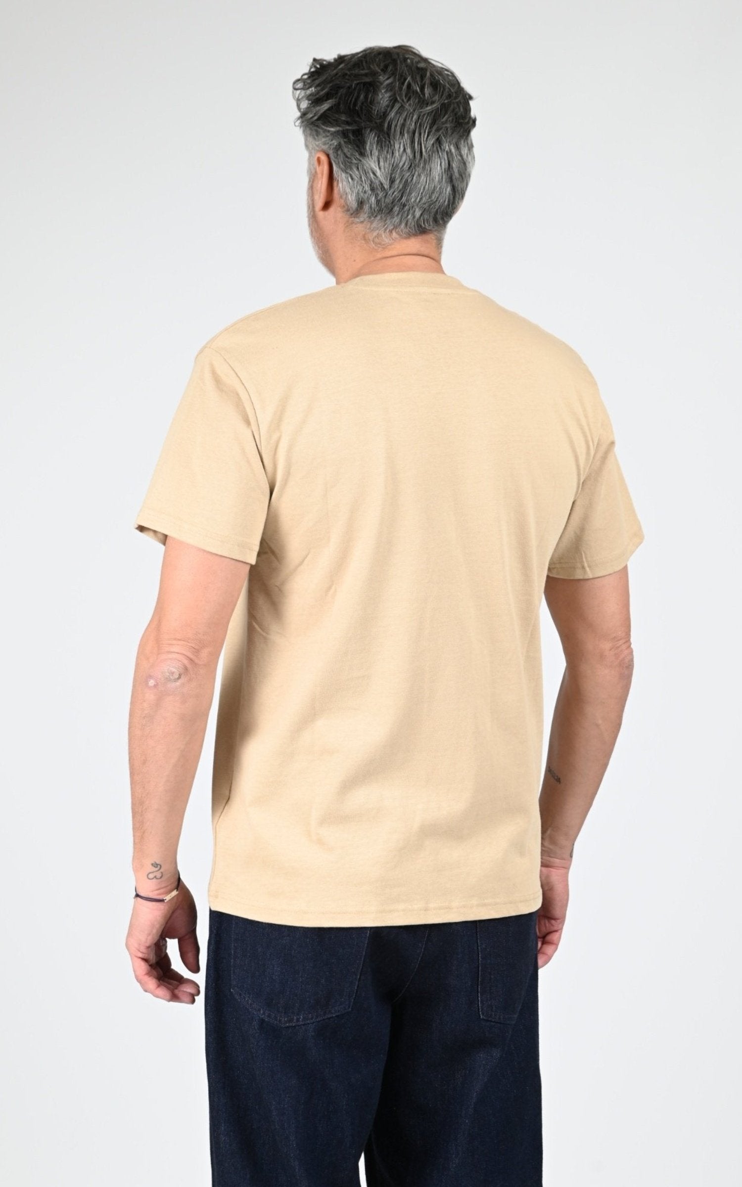 T-shirt Textile Homme Jaj -Schott-, modèle Ts cliff1 de couleur beige