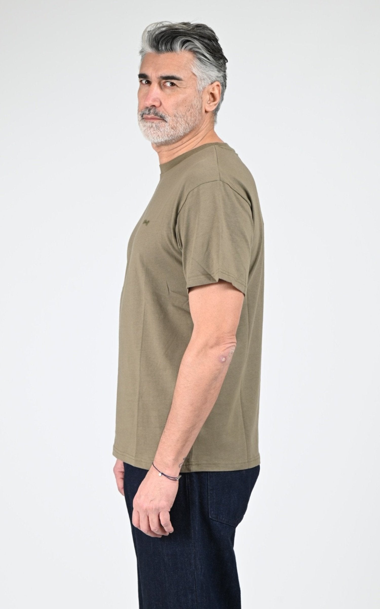 T-shirt Textile Homme Jaj -Schott-, modèle Ts cliff1 de couleur khaki