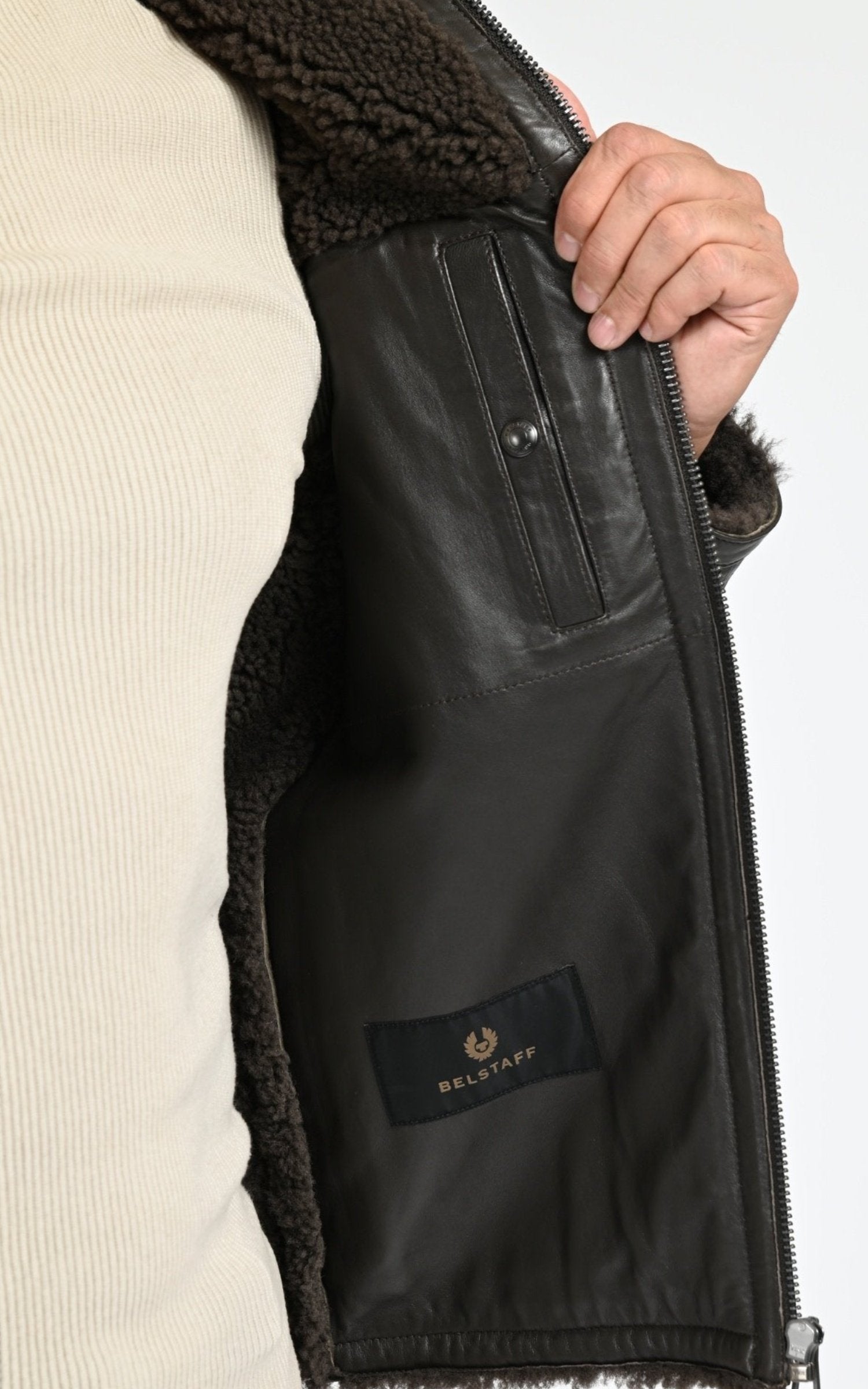 Blouson Df Homme Belstaff, modèle Tundra jacket 104592 de couleur major brown