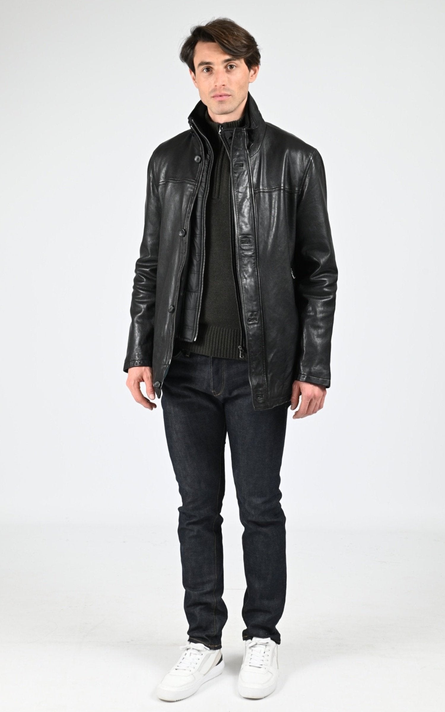 Veste Cuir Homme Daytona 73, modèle Tyler 100120 de couleur black