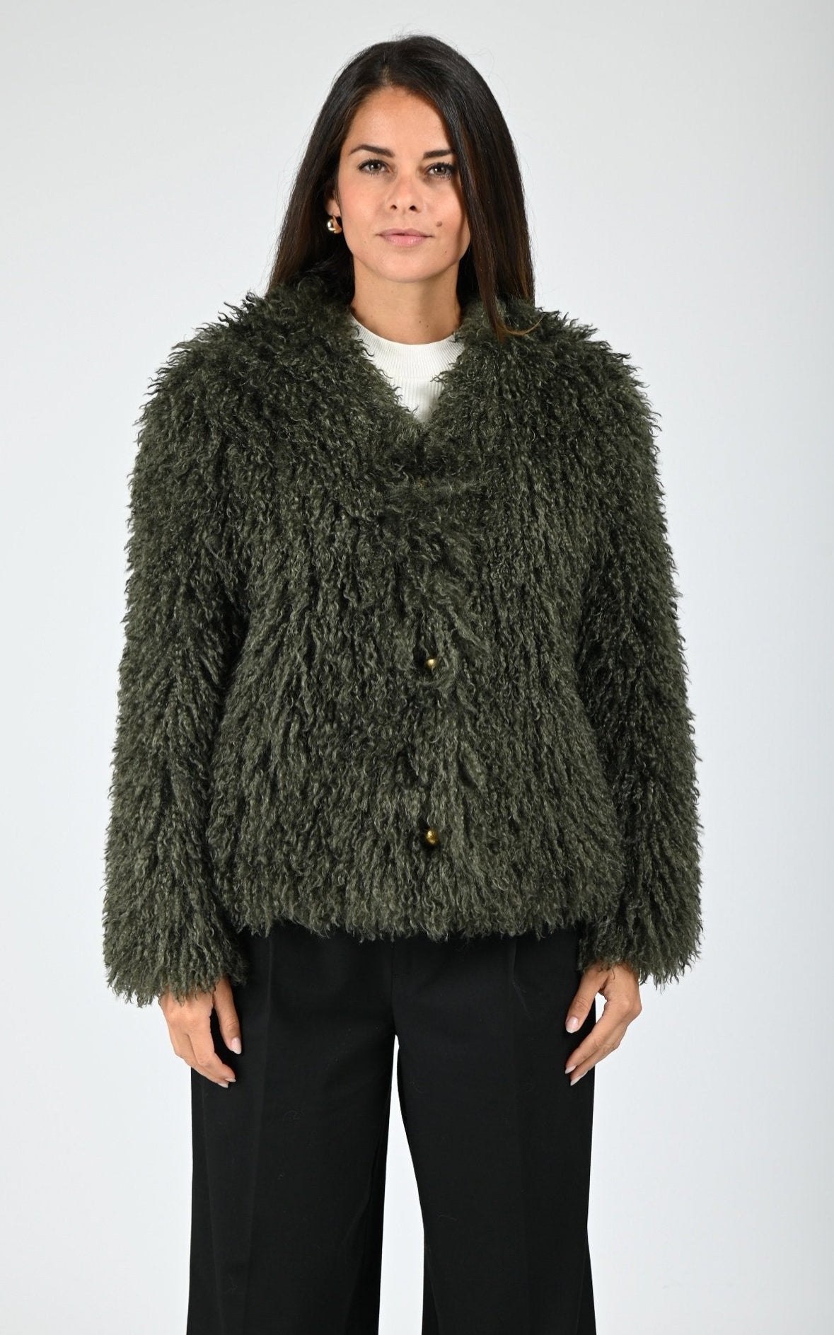 Blouson fausse fourrure Terry kaki