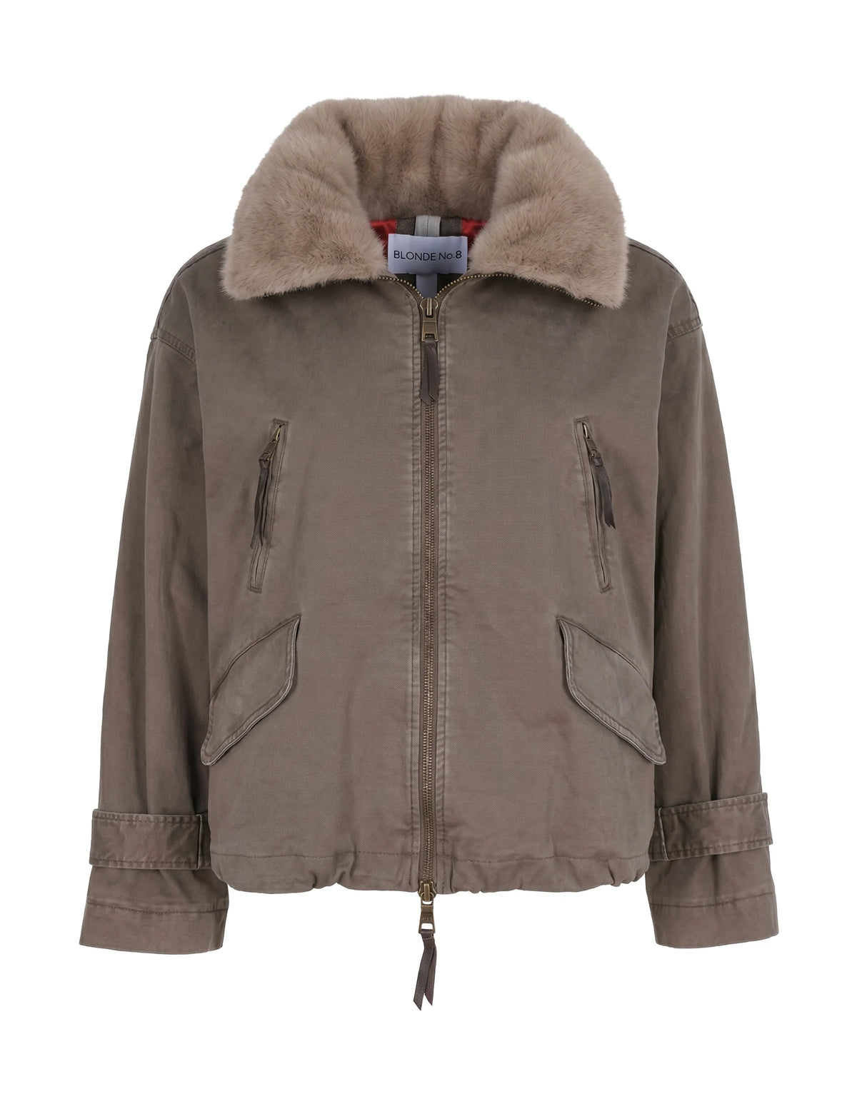 Veste en coton avec col en fausse fourrure TYRA