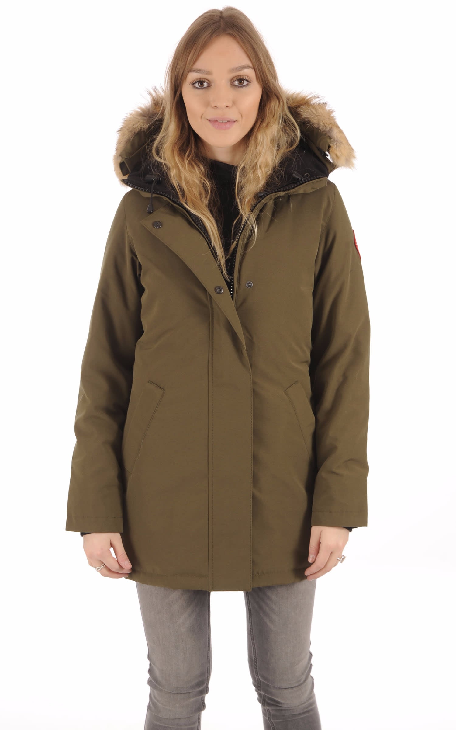Parka Textile Femme Canada goose, modèle Victoria 3037l de couleur kaki 2
