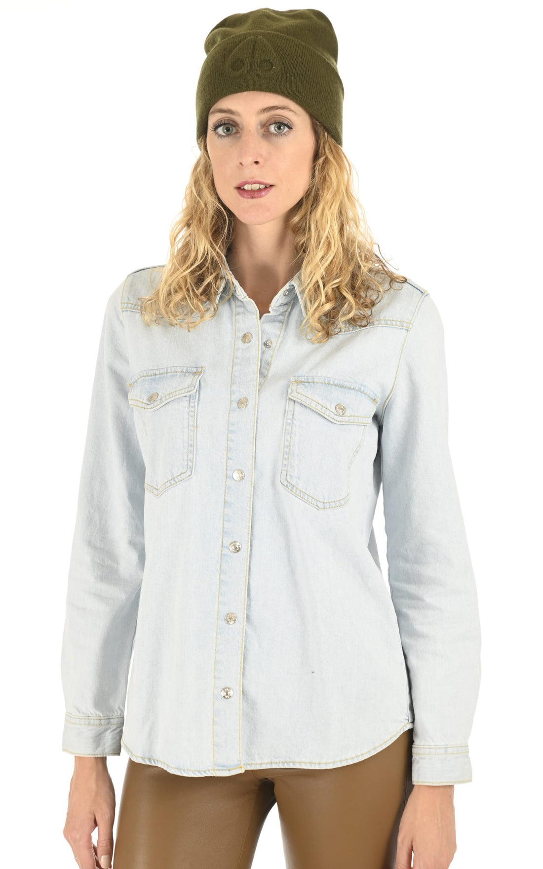 Bonnet Textile Accessoire Moose knuckles, modèle Wolcott m32ma502 de couleur vert