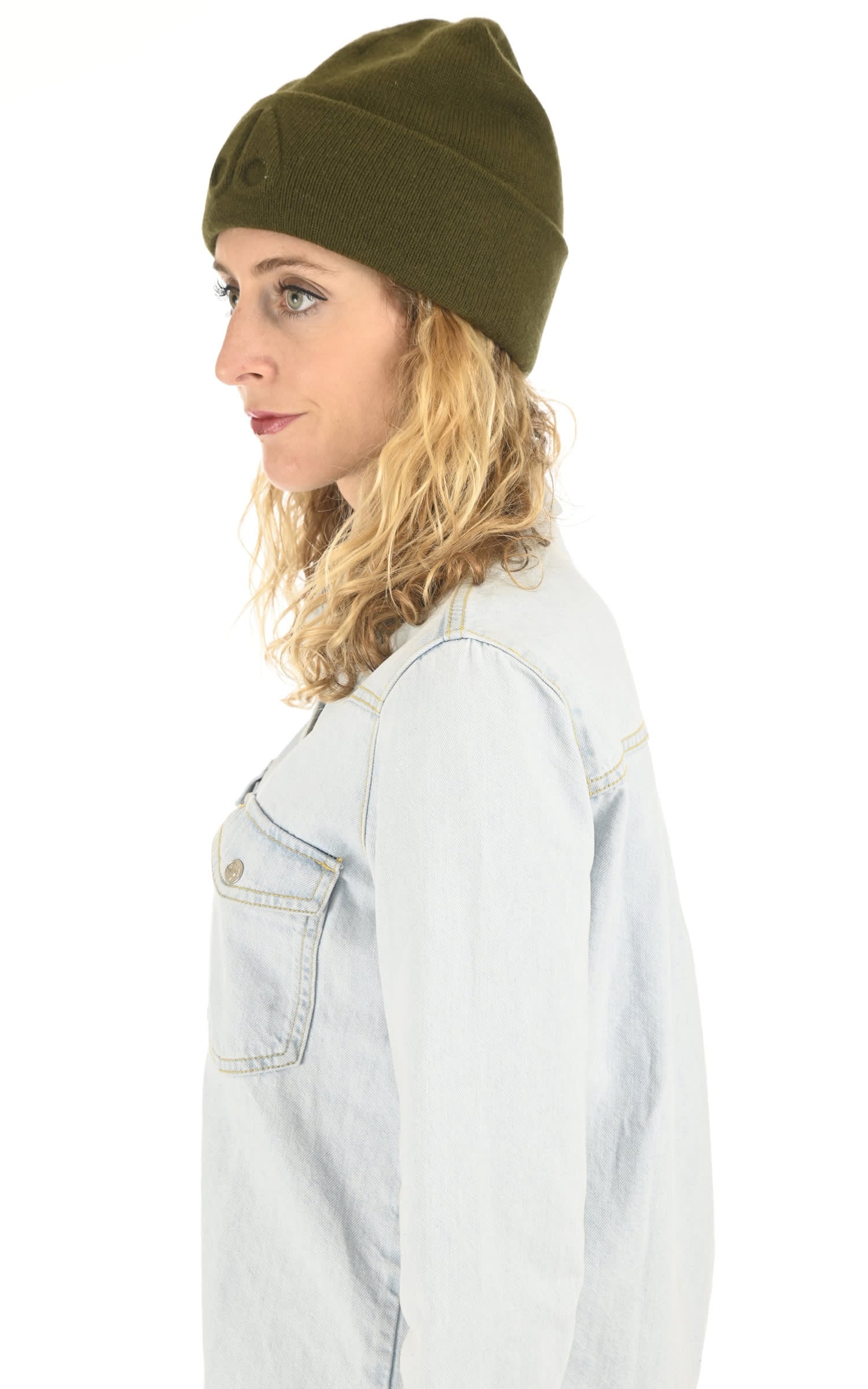 Bonnet Textile Accessoire Moose knuckles, modèle Wolcott m32ma502 de couleur vert