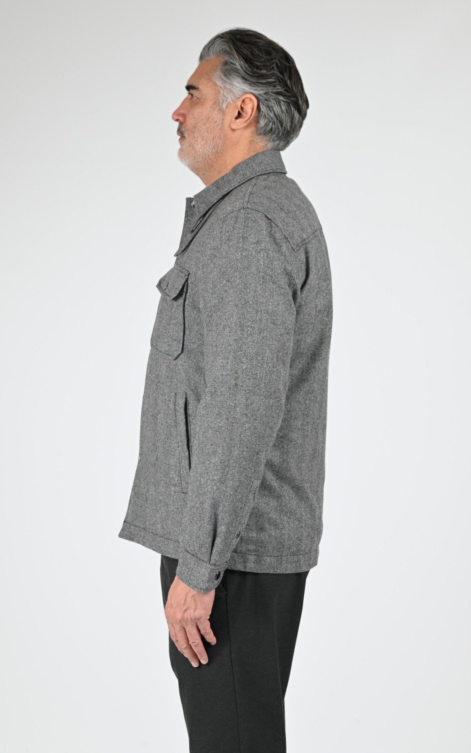 Veste Textile Homme Woolrich, modèle Wool check alaskan os2018 de couleur herringbone