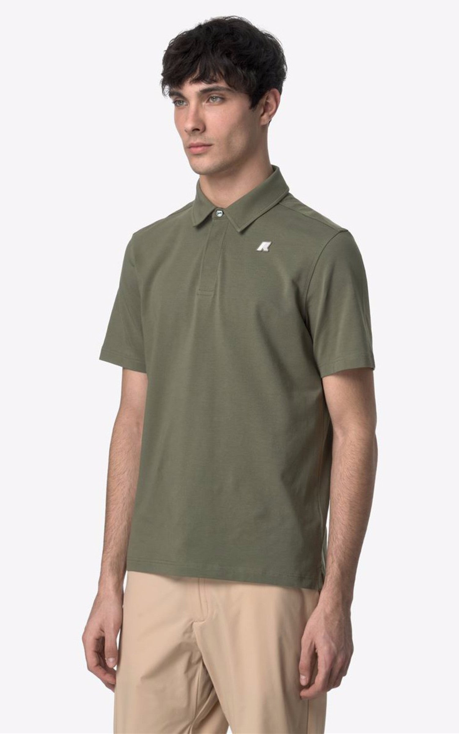 A "VINCELLE K61419W" Vert K-Way Polo Homme closed photo