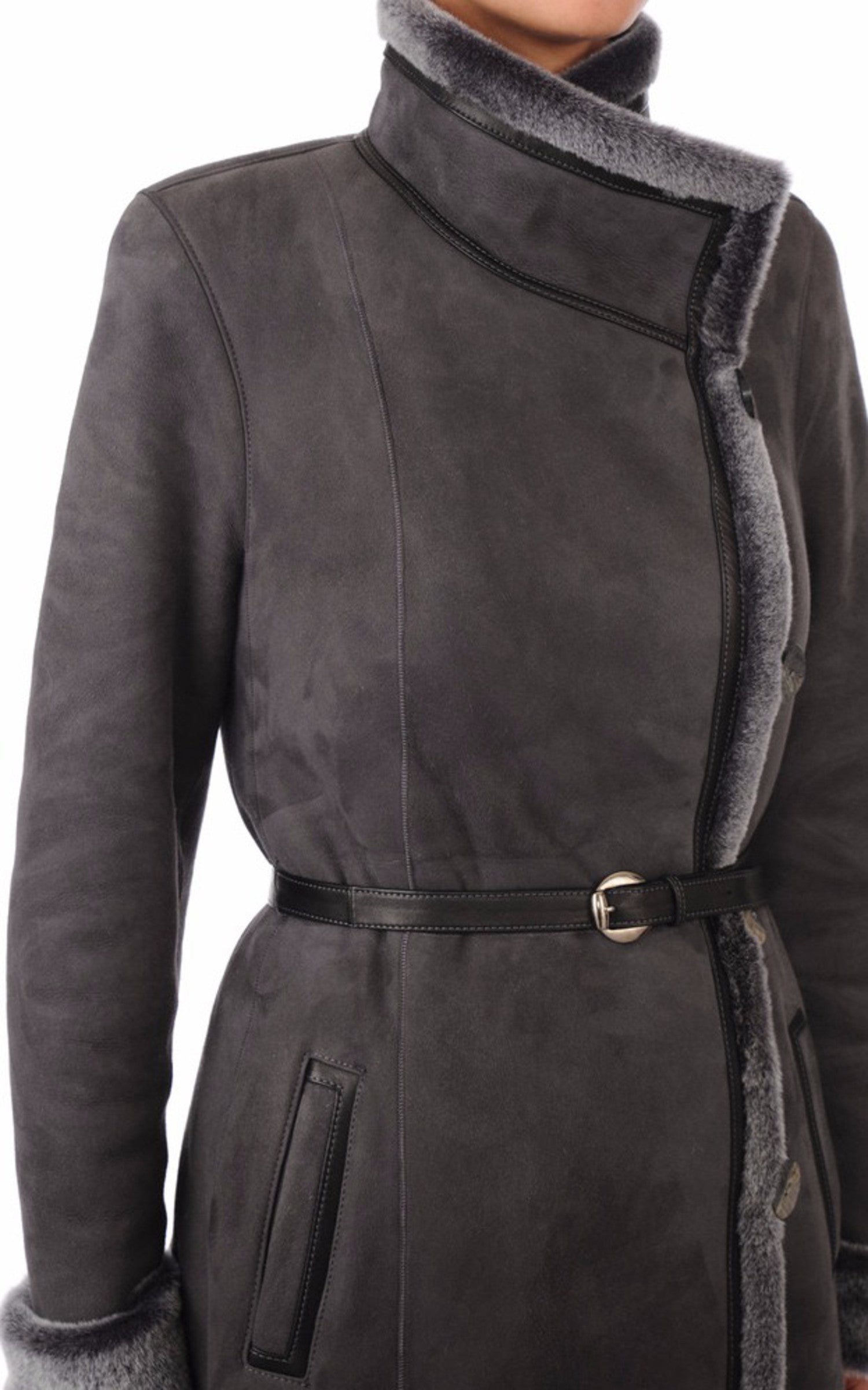 A "WD1009" Gris La Canadienne 7/8 Femme details photo 5