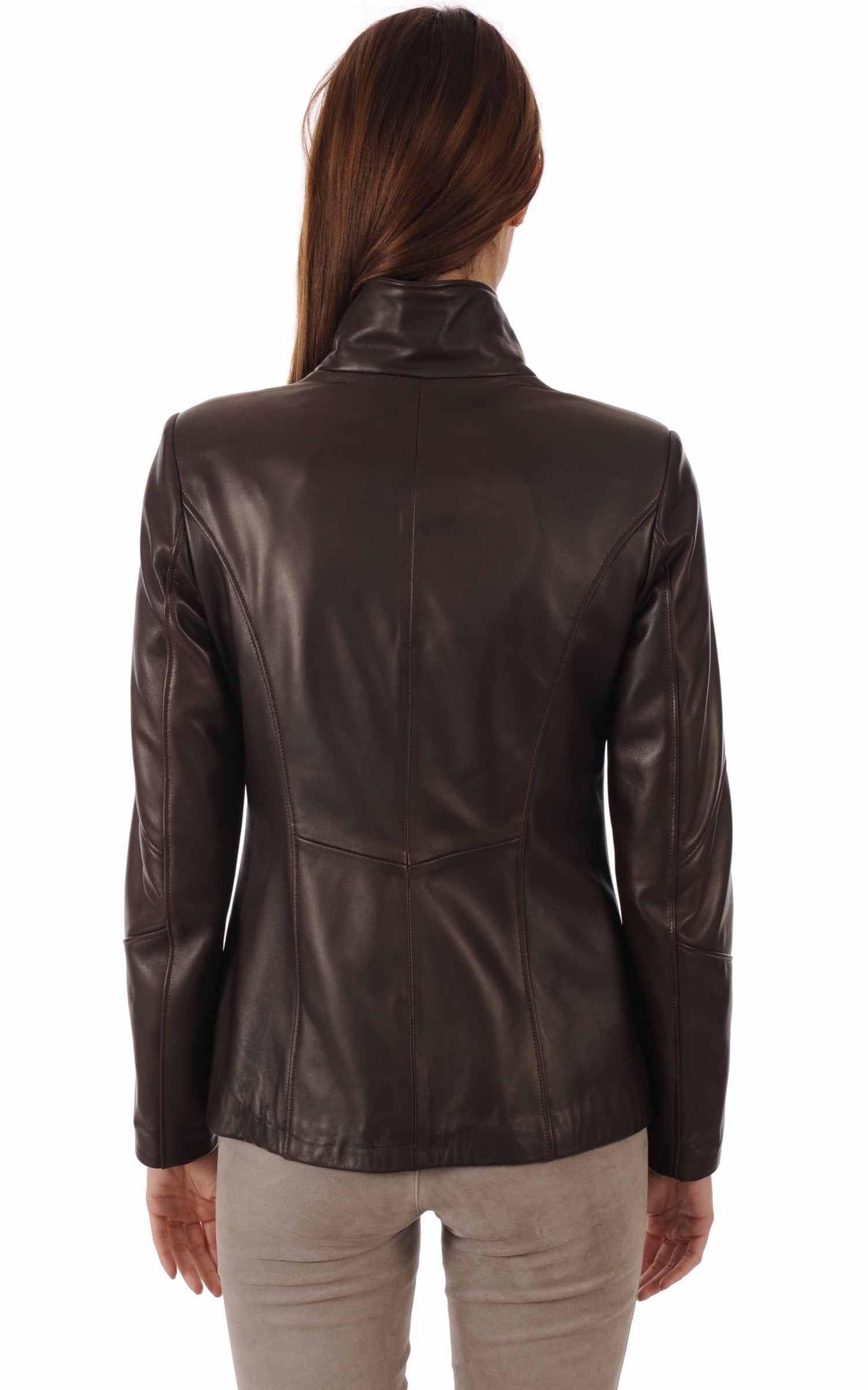 A "FATIMA" Marron La Canadienne Blouson Femme back photo