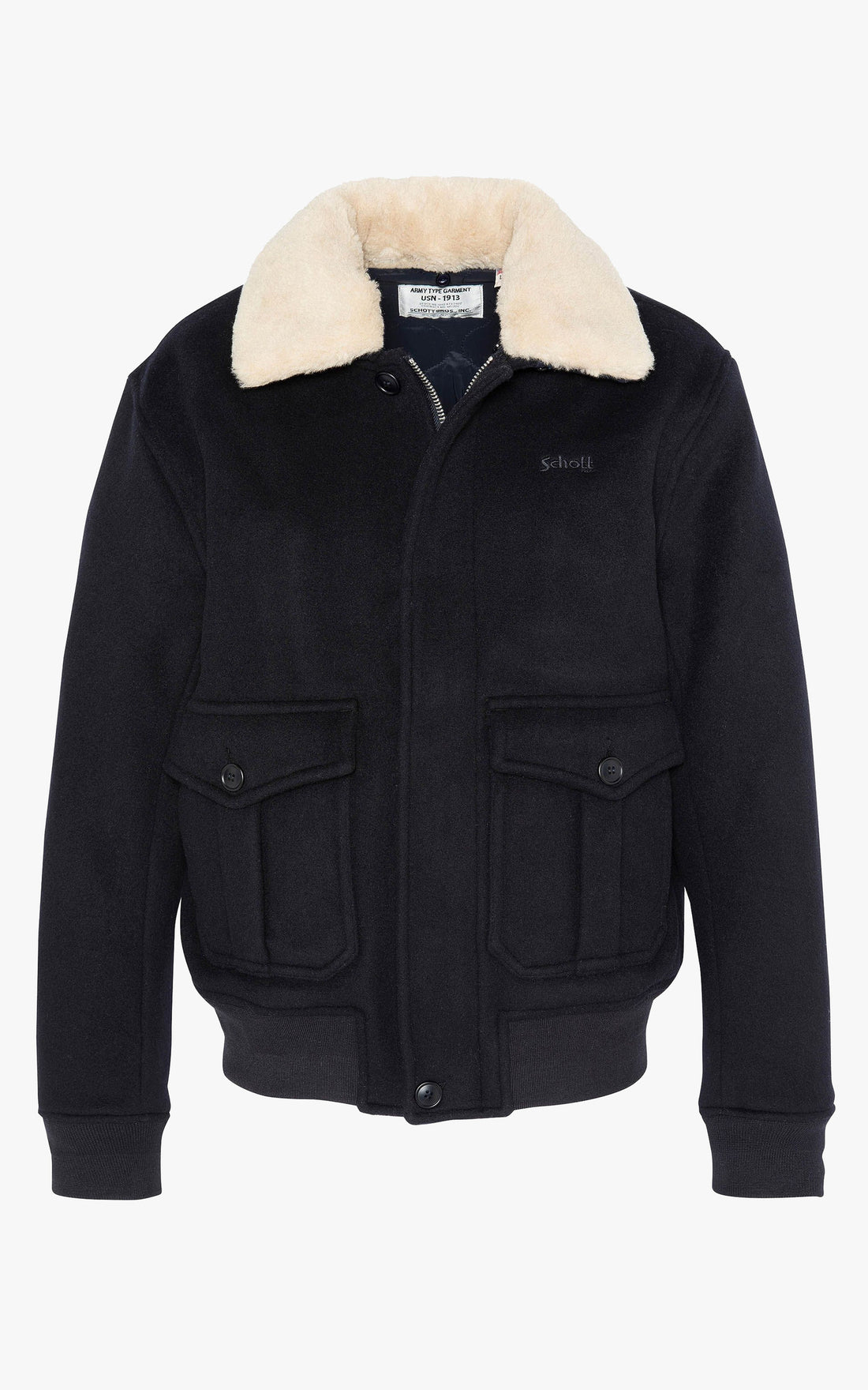 A "AIRGUARD" Bleu Marine Schott Blouson Homme opened photo
