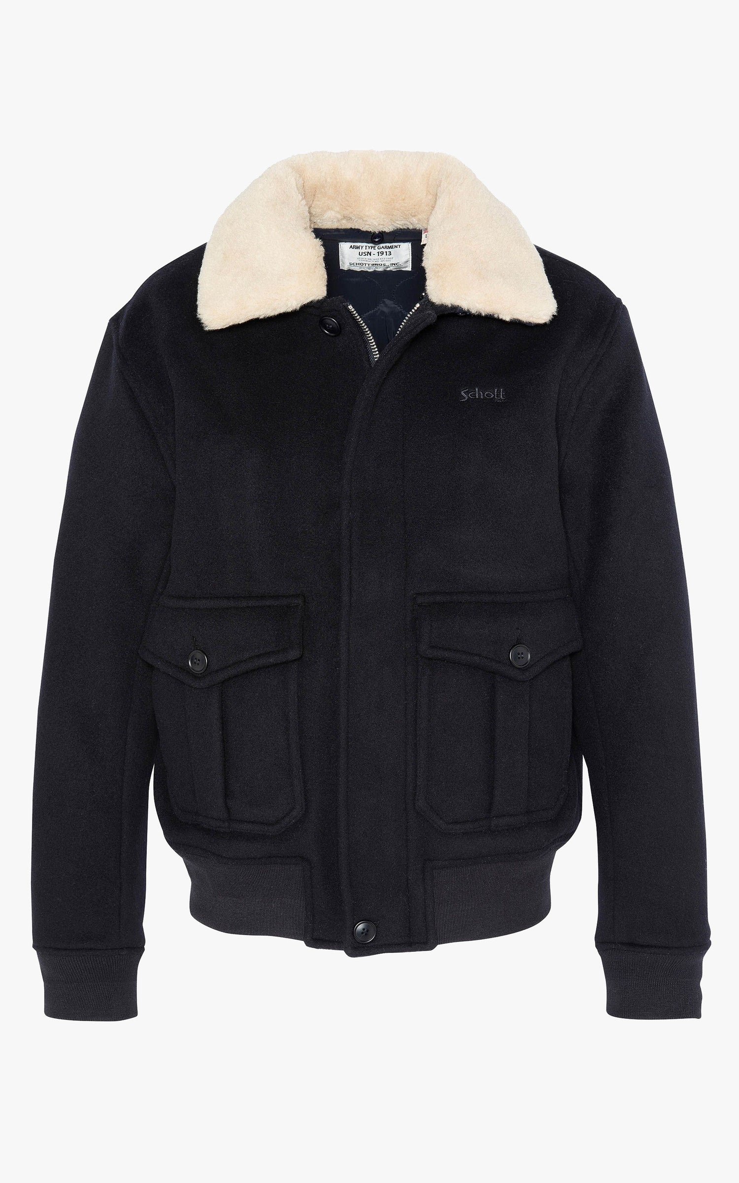 A "AIRGUARD" Bleu Marine Schott Blouson Homme back photo