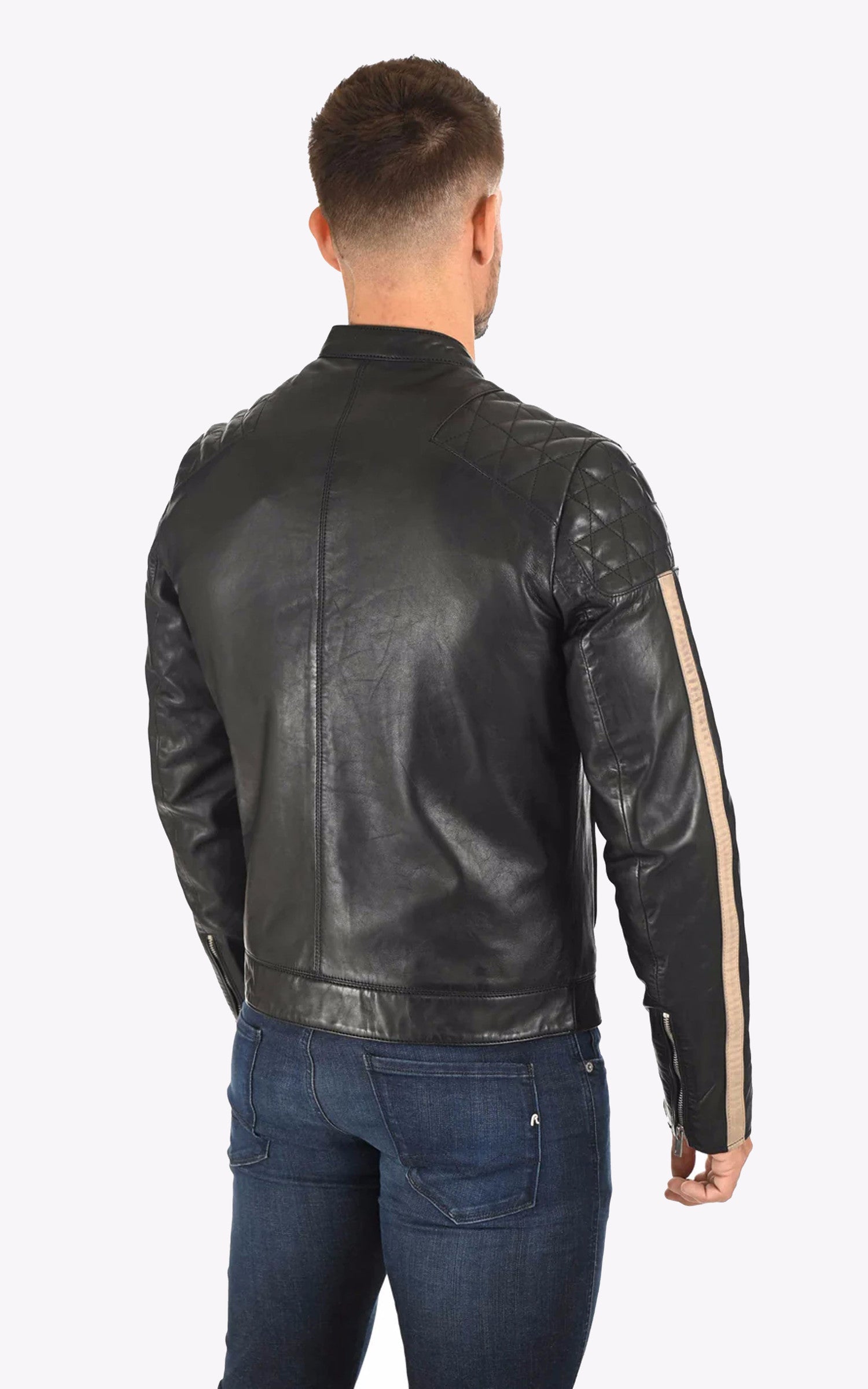 A "SILVERSTONE 2022010" Noir The Royal Racer Blouson Homme back photo