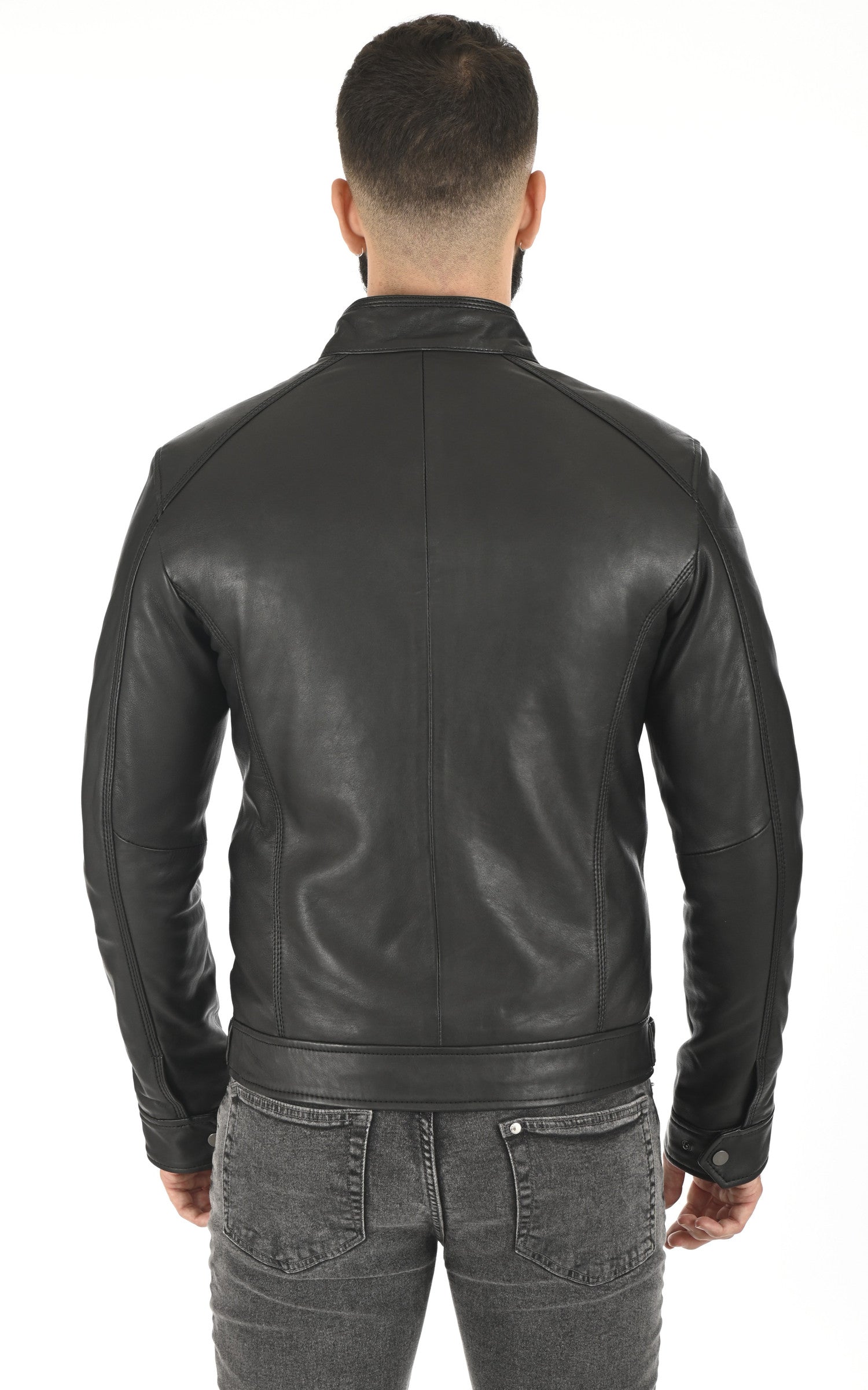 A "ERIKO" Noir Serge Pariente Blouson Homme back photo