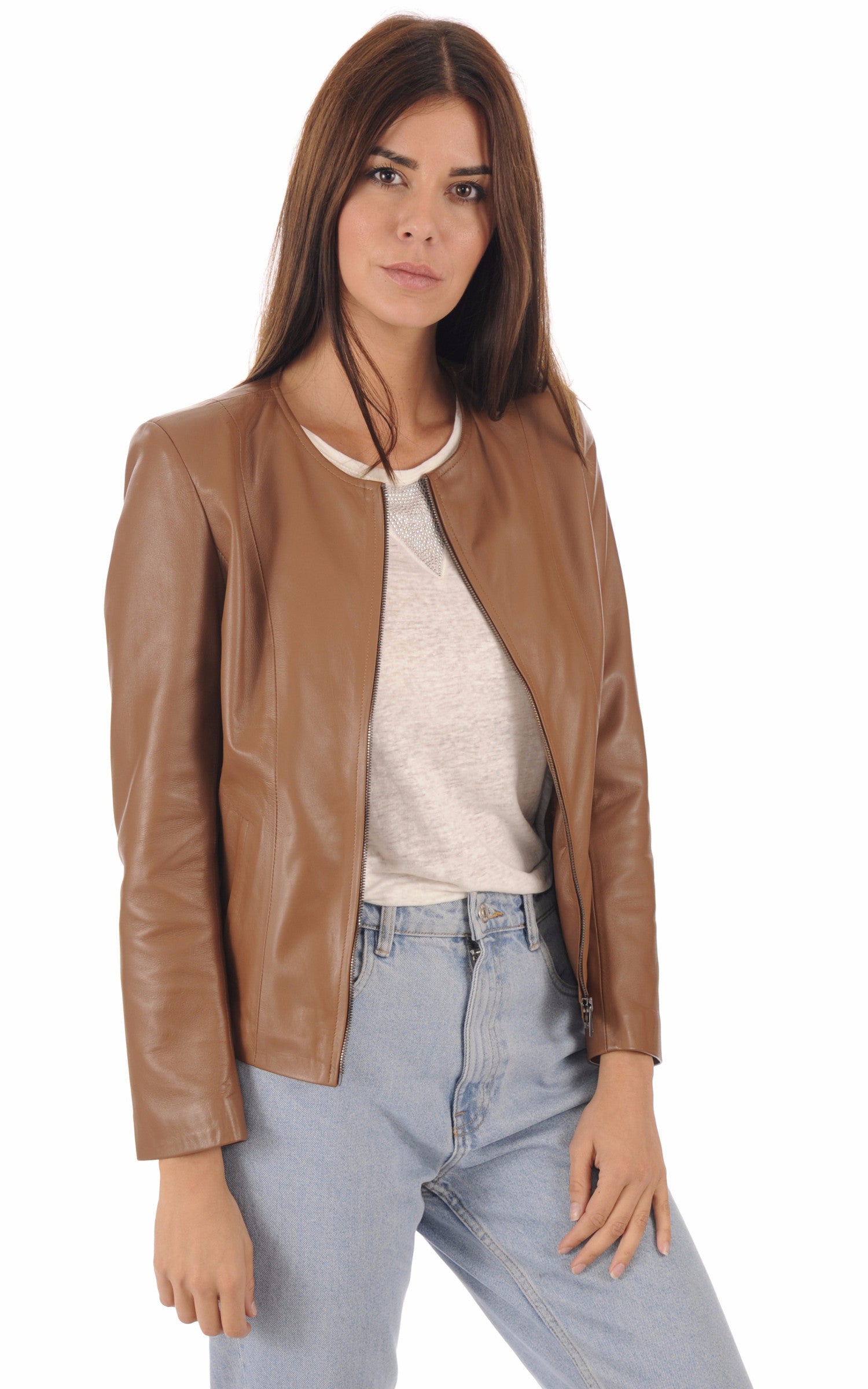 A "SEPHORA FF" Camel La Canadienne Blouson Femme opened photo