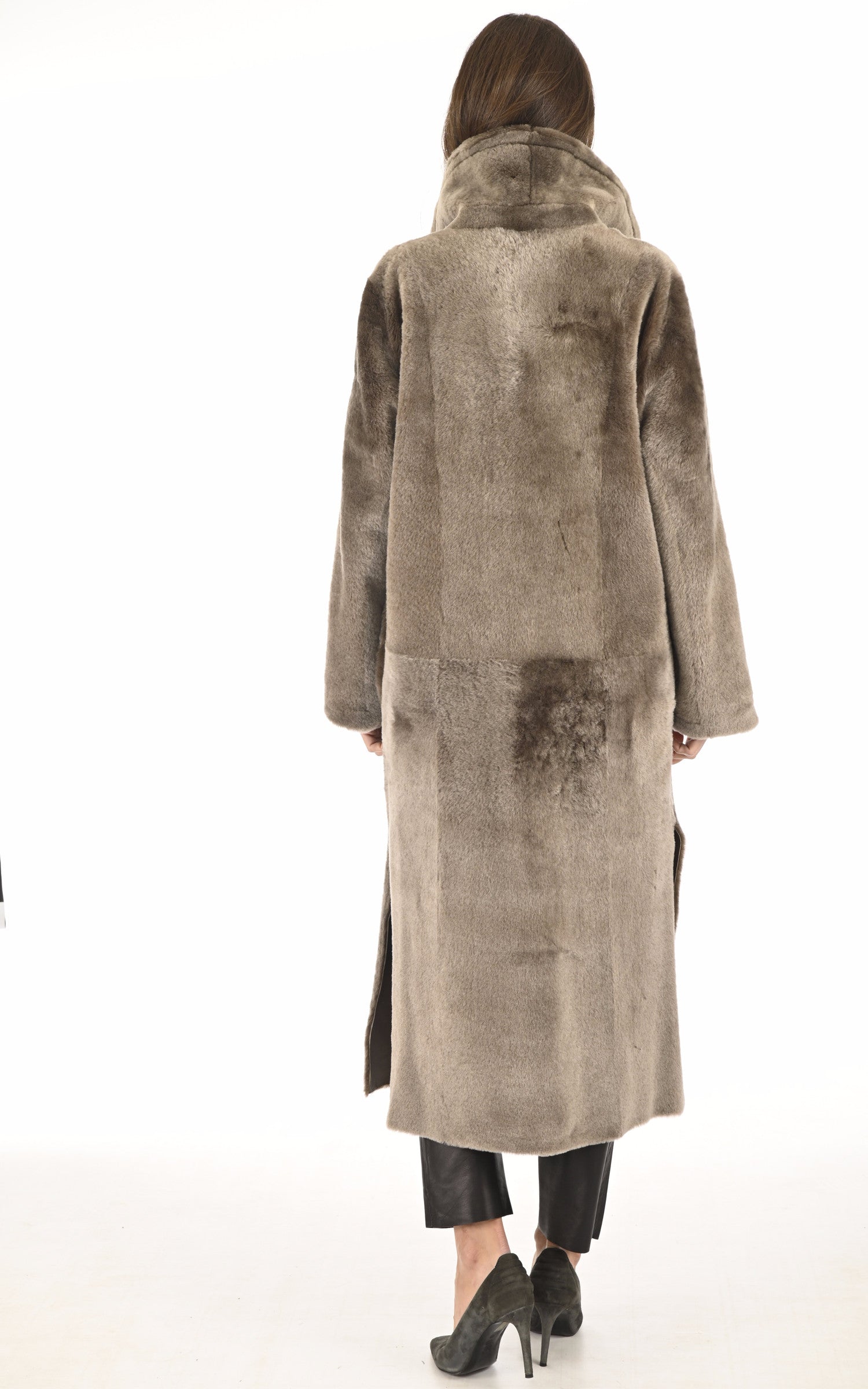 A "BIANCA CANA" Taupe La Canadienne Manteau Femme back photo 4