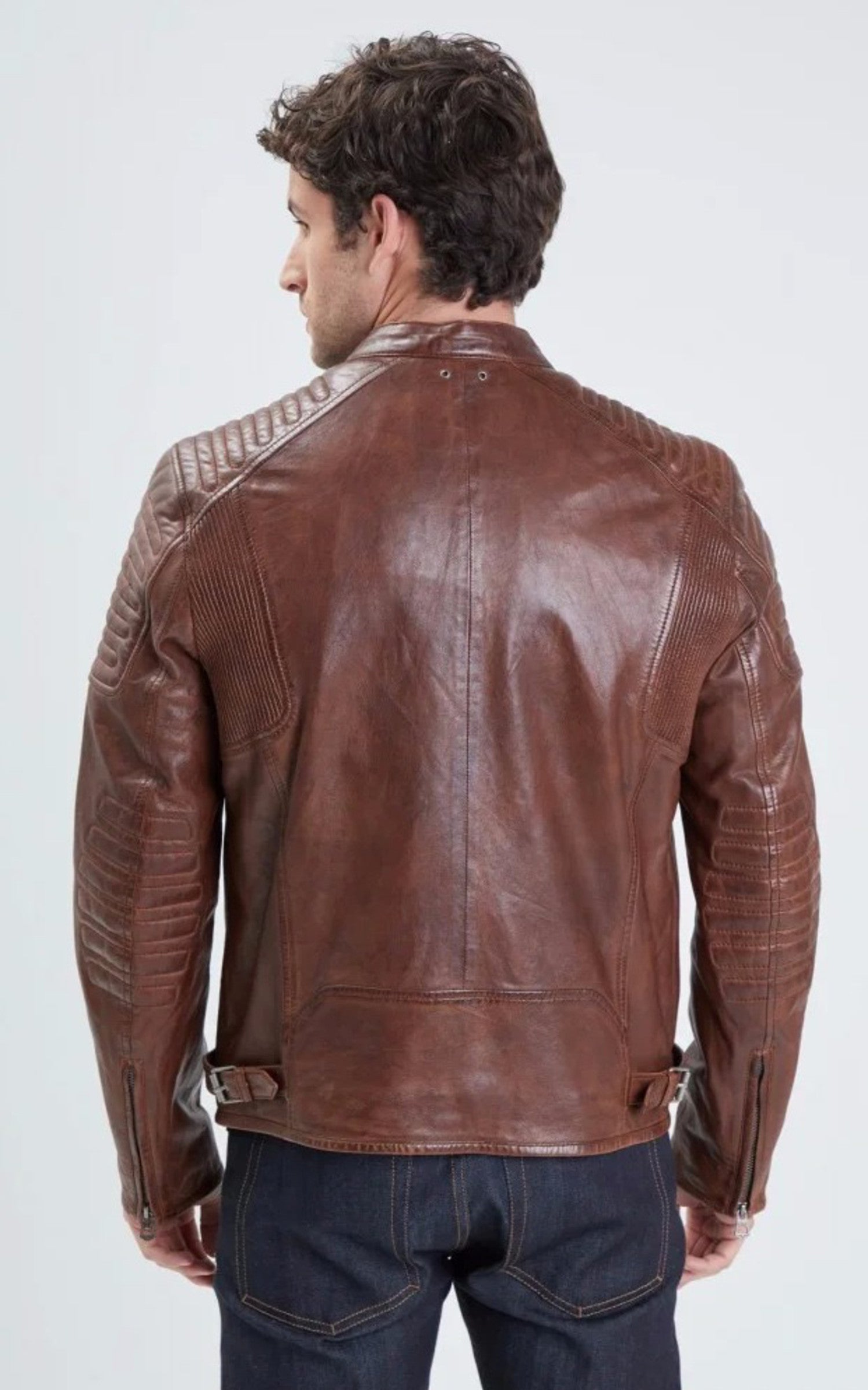 A "STIRLING 101700" Marron Daytona 73 Blouson Homme back photo