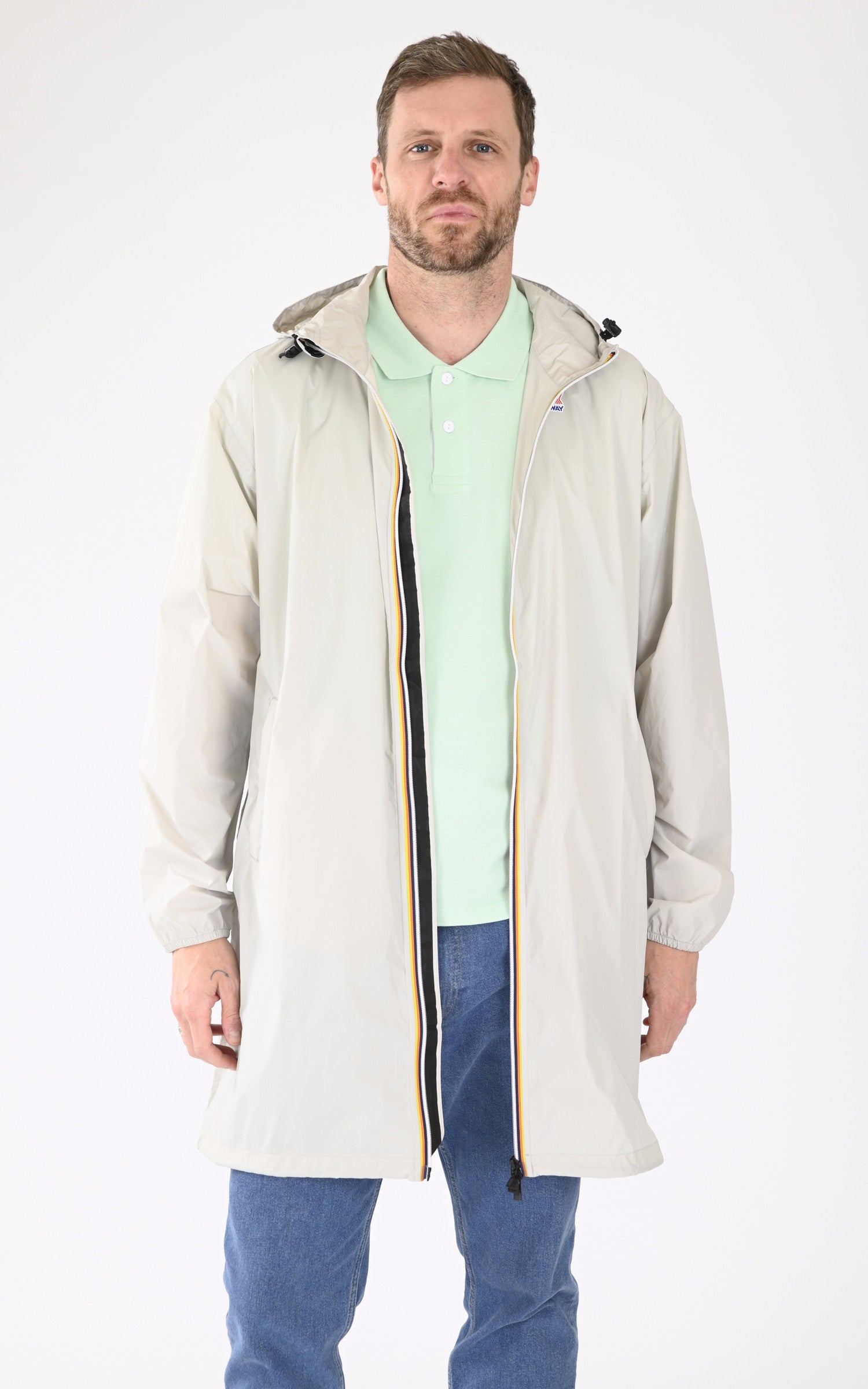 A "EIFFEL EAST K2132XW" Beige K-Way 3/4 Mixte opened photo 1