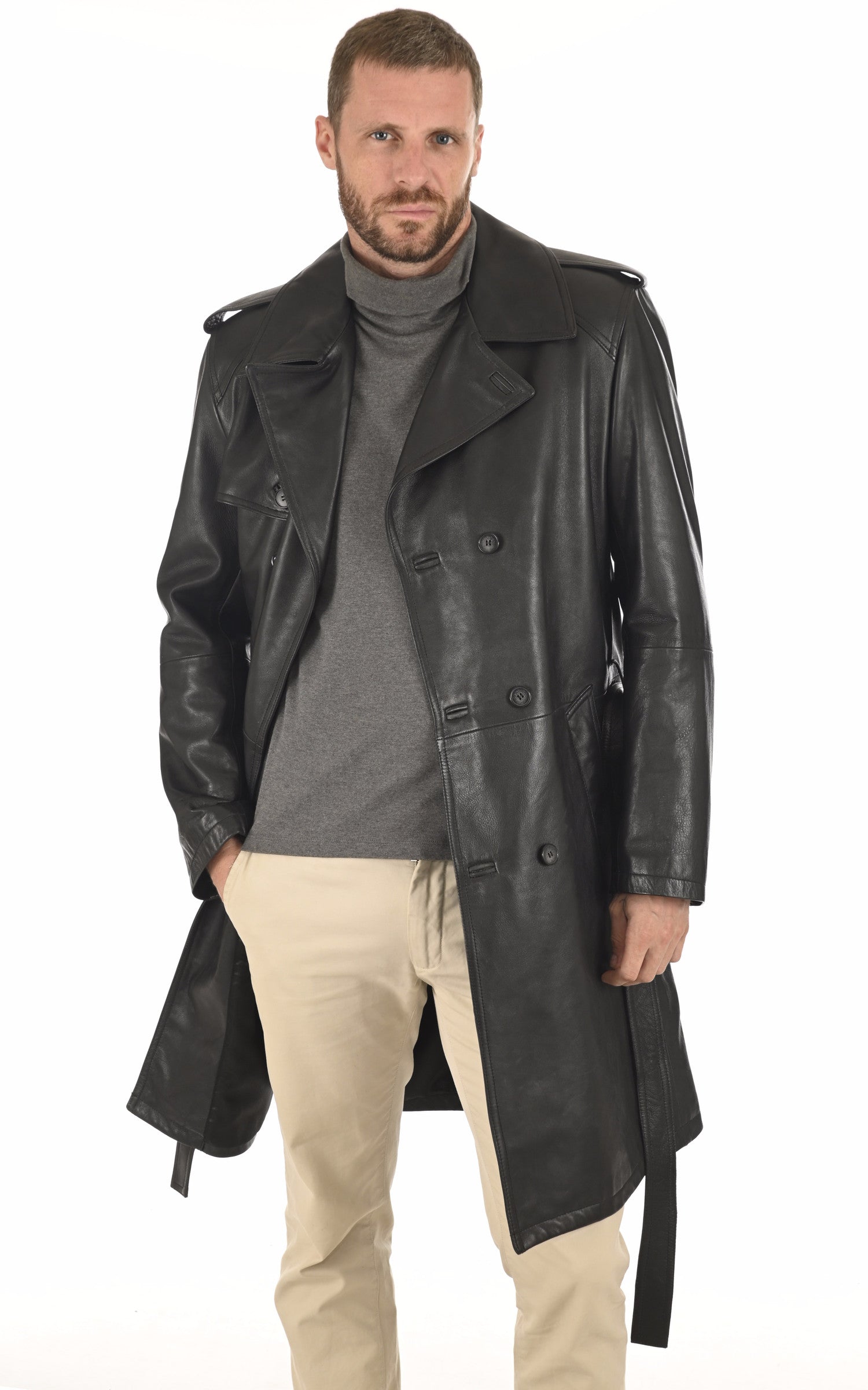 A "GEORGES" Noir La Canadienne Manteau Homme opened photo