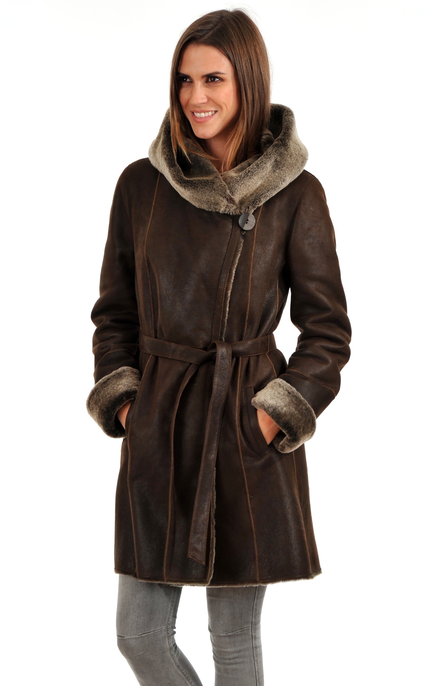 A "WD9013 ESP" Marron La Canadienne 3/4 Femme closed photo