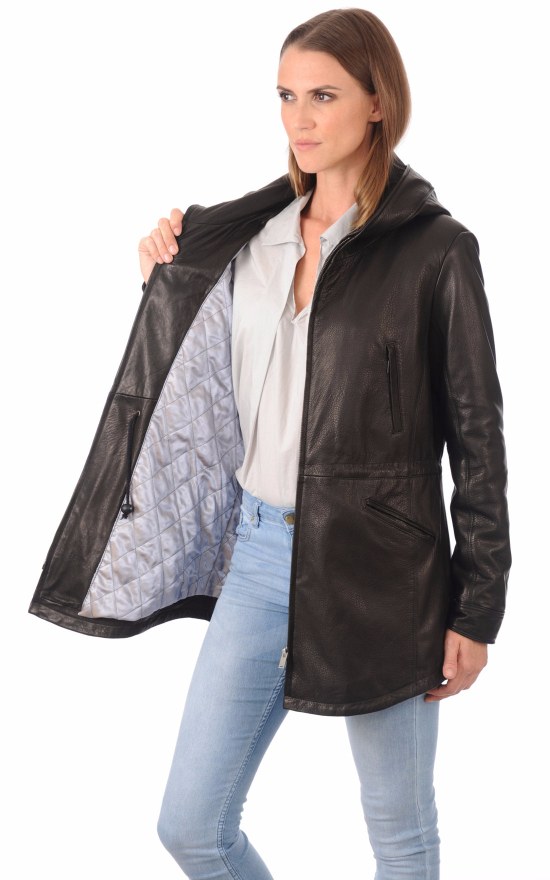 A "IRENE" Noir La Canadienne 3/4 Femme opened photo