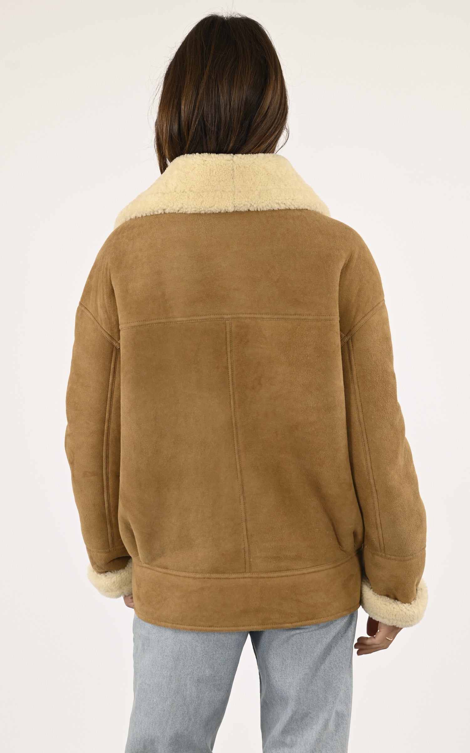 A "CORALIE" Camel La Canadienne Veste Femme back photo