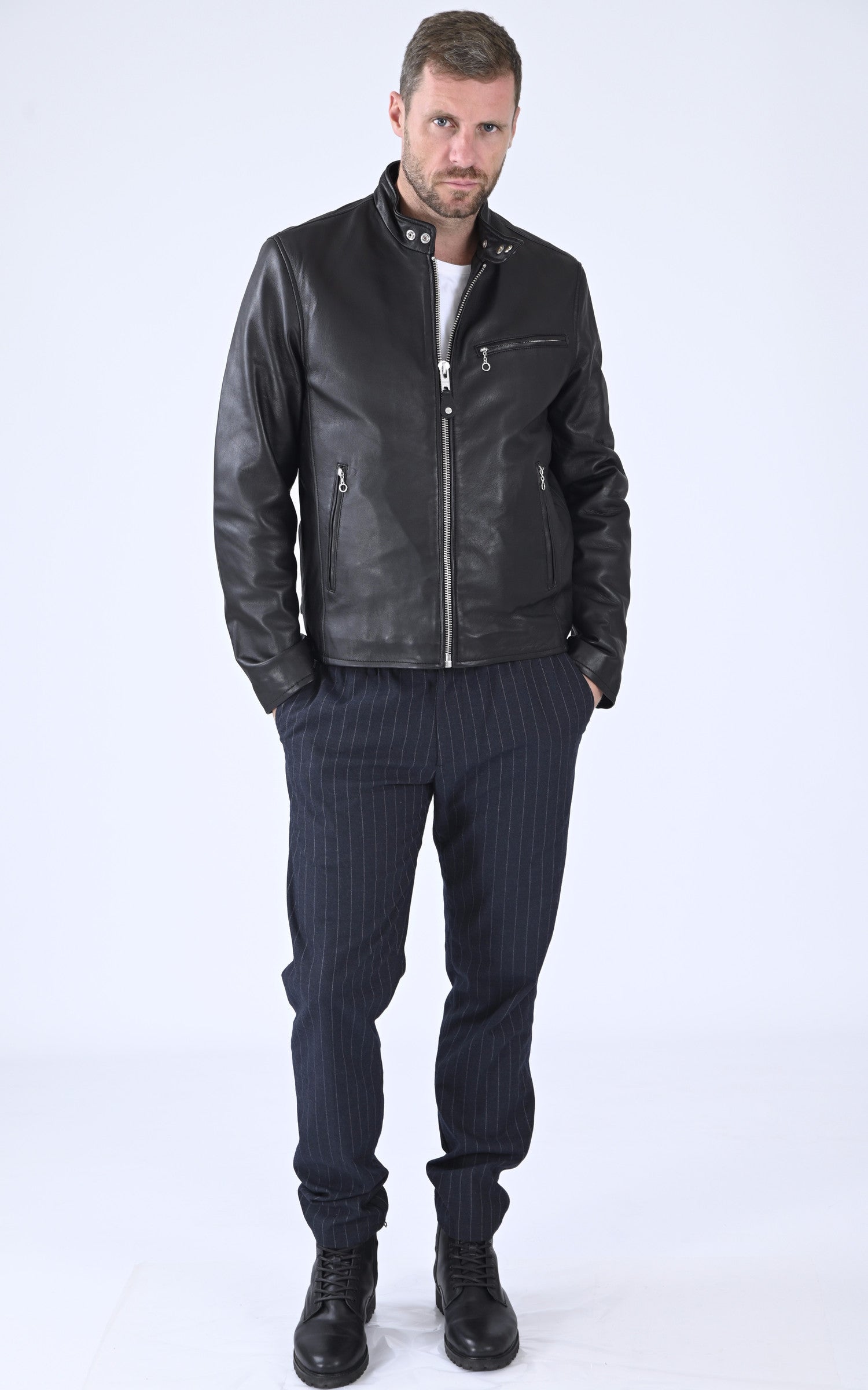 A "LC949D" Noir Schott Blouson Homme closed photo