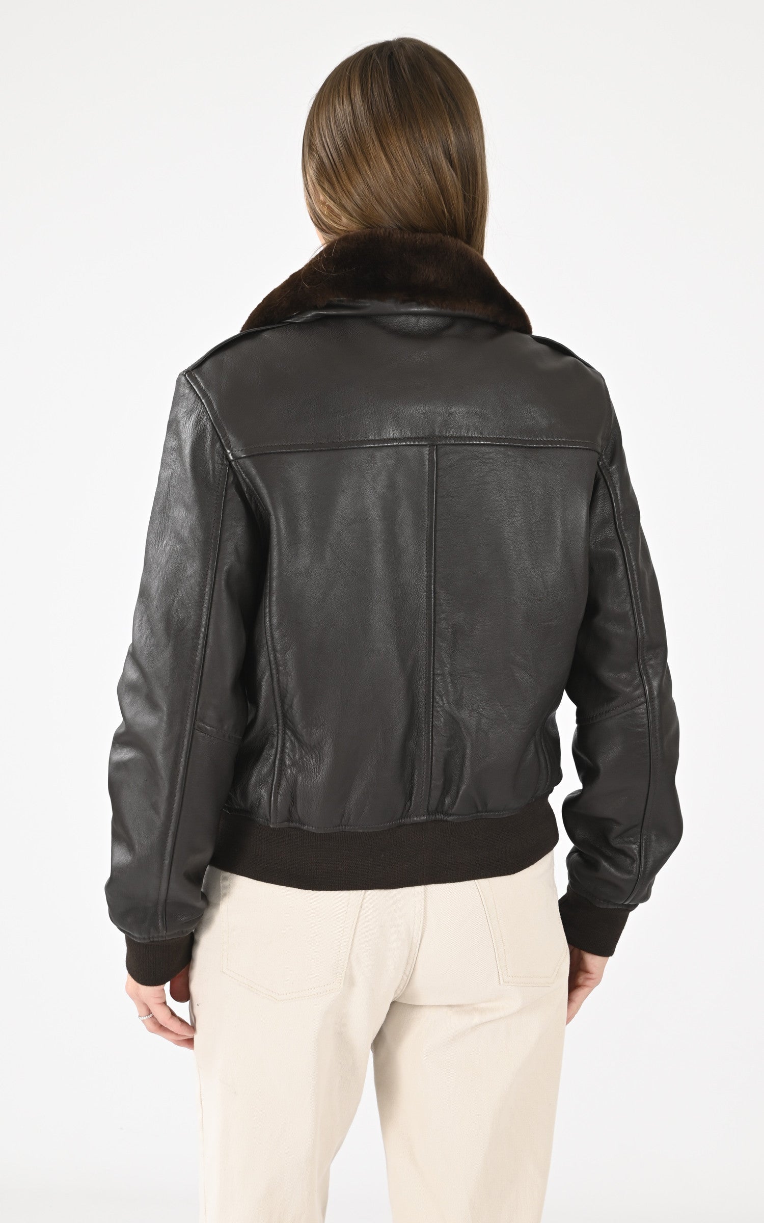 A "LCW LISA X" Marron Schott Pilote Femme back photo