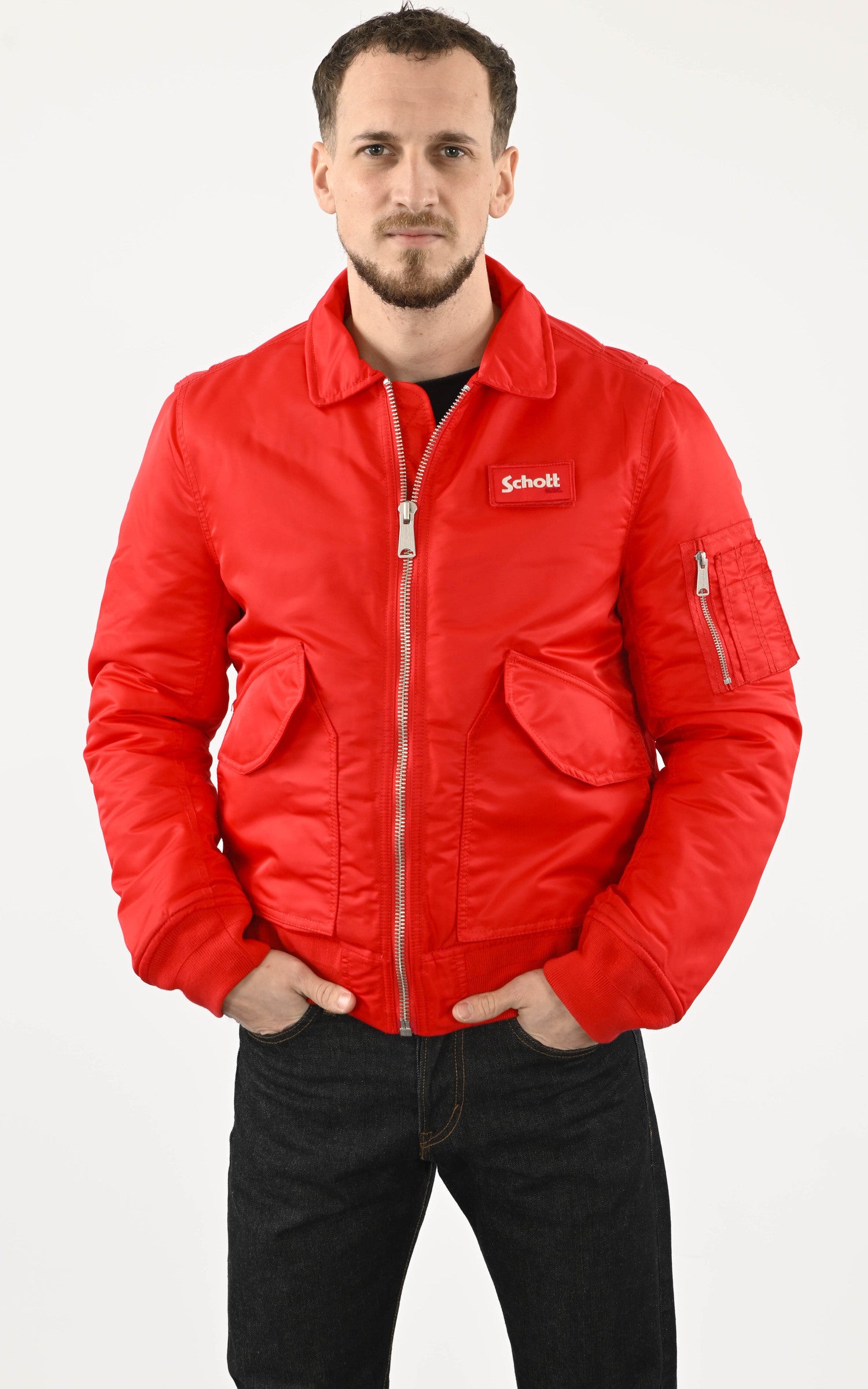 A "210100 RS" Rouge Schott Blouson Mixte closed photo 1