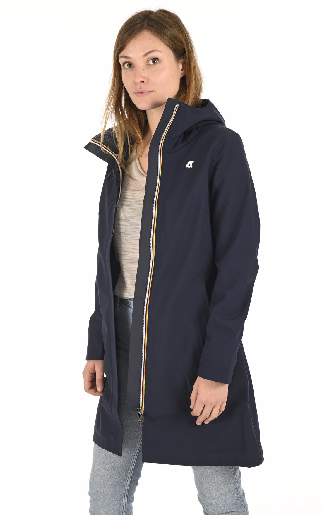 A "STEPHY BONDED K21489W" Bleu Marine K-Way 3/4 Femme opened photo