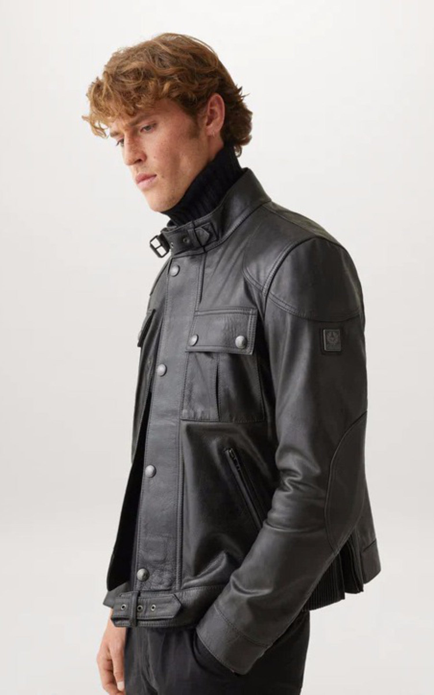 Blouson en cuir de veau noir Belstaff La Canadienne