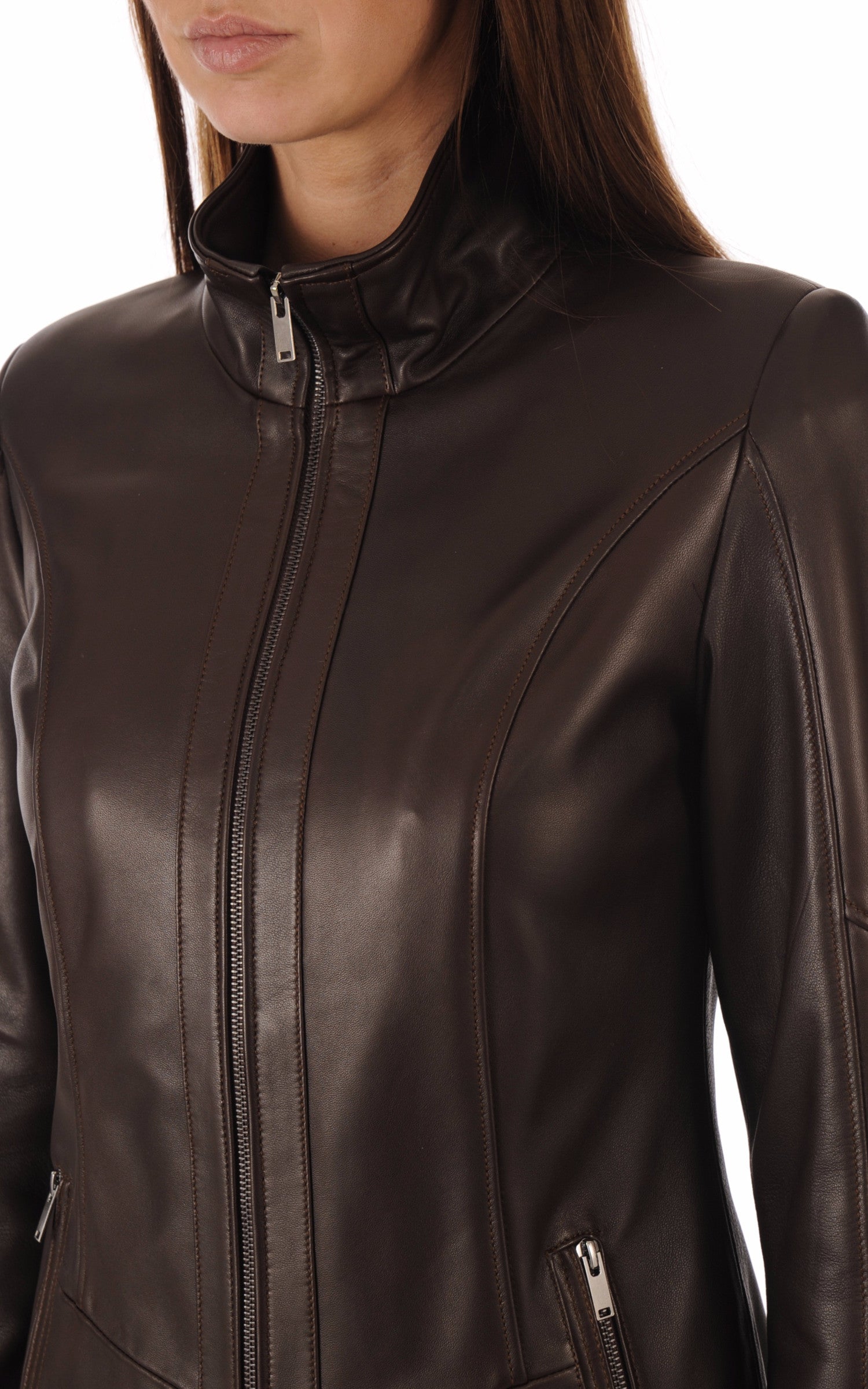 A "FATIMA" Marron La Canadienne Blouson Femme details photo