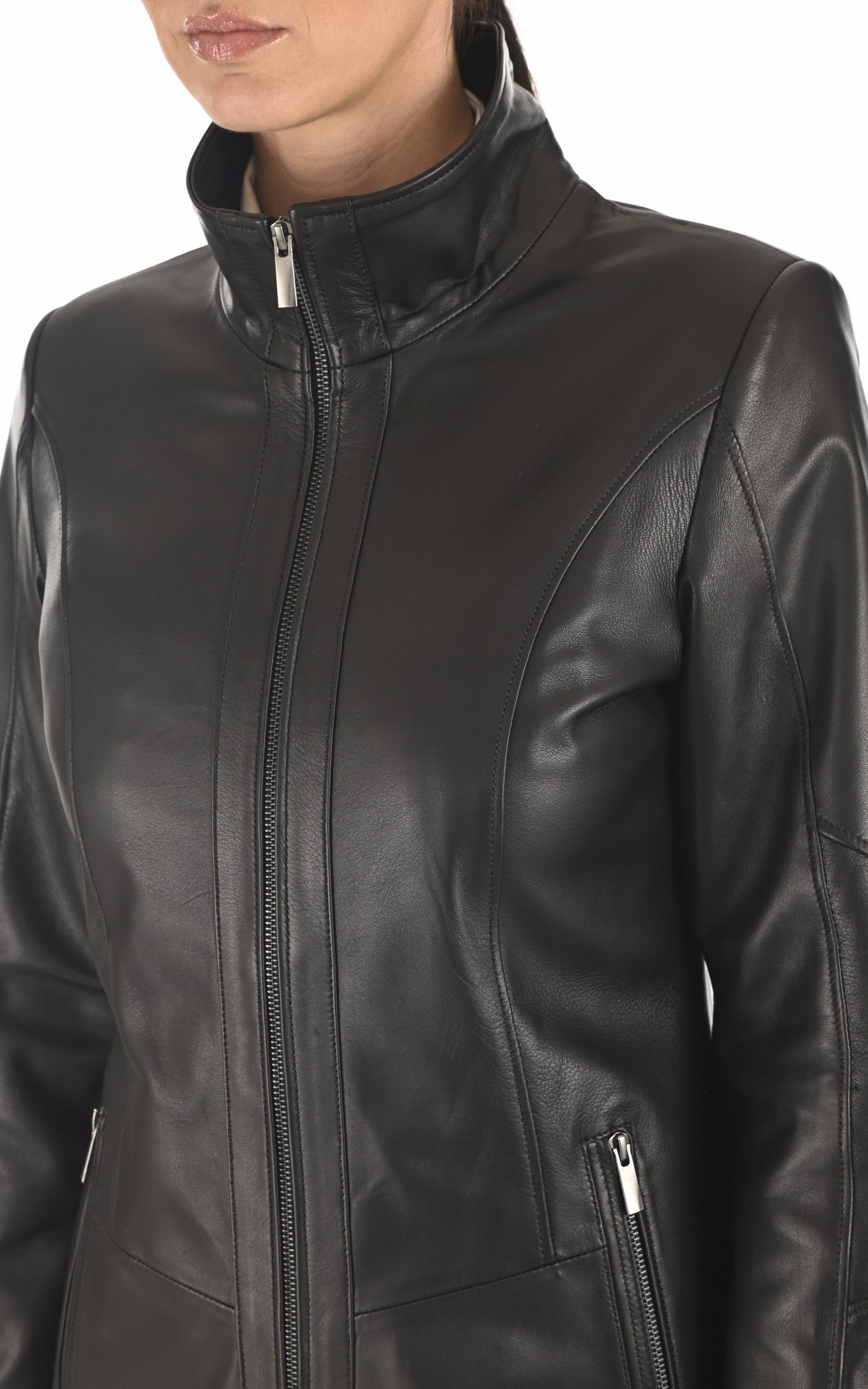 A "FATIMA" Noir La Canadienne Blouson Femme details photo
