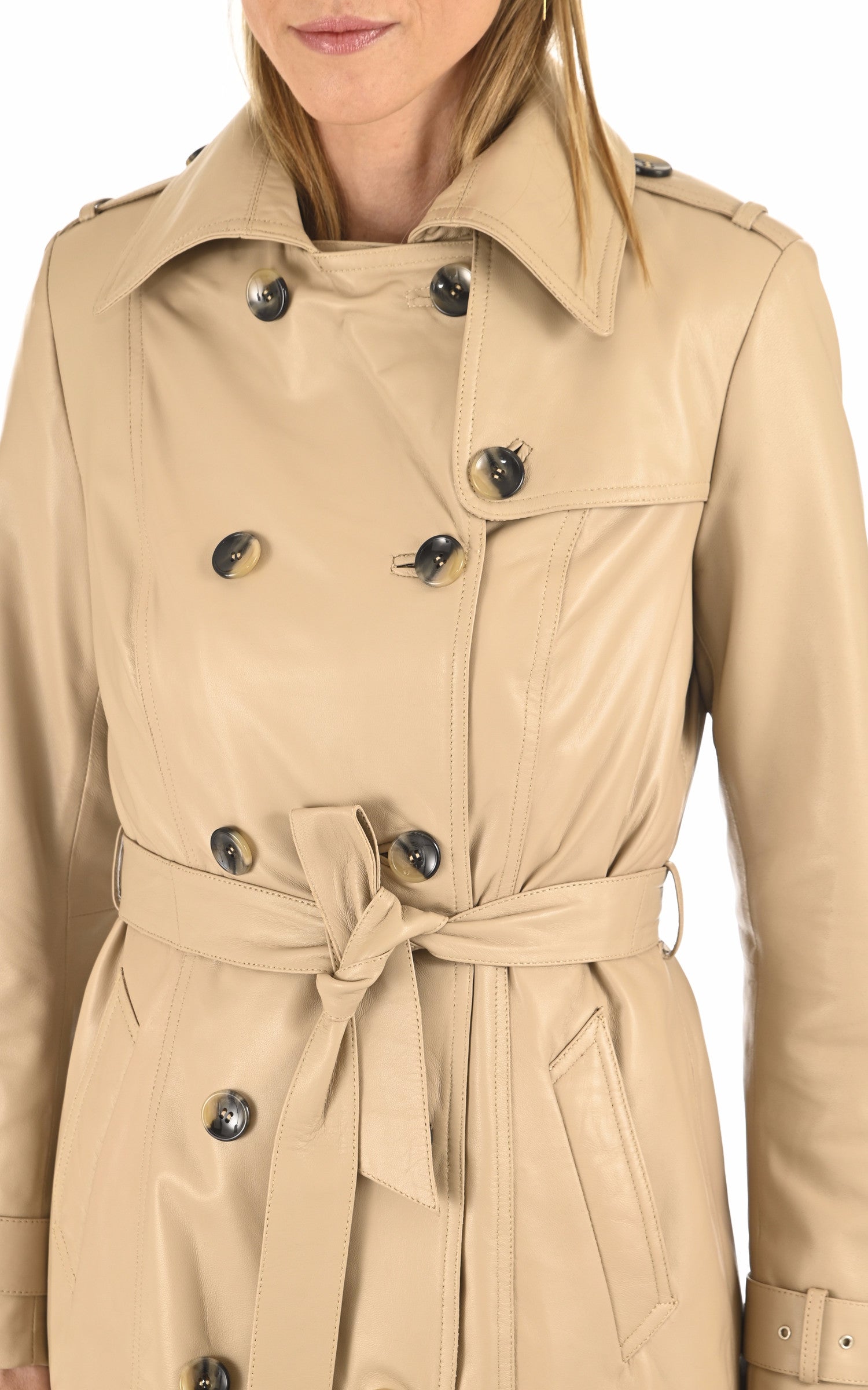 A "MARGOT" Beige La Canadienne 7/8 Femme details photo 5