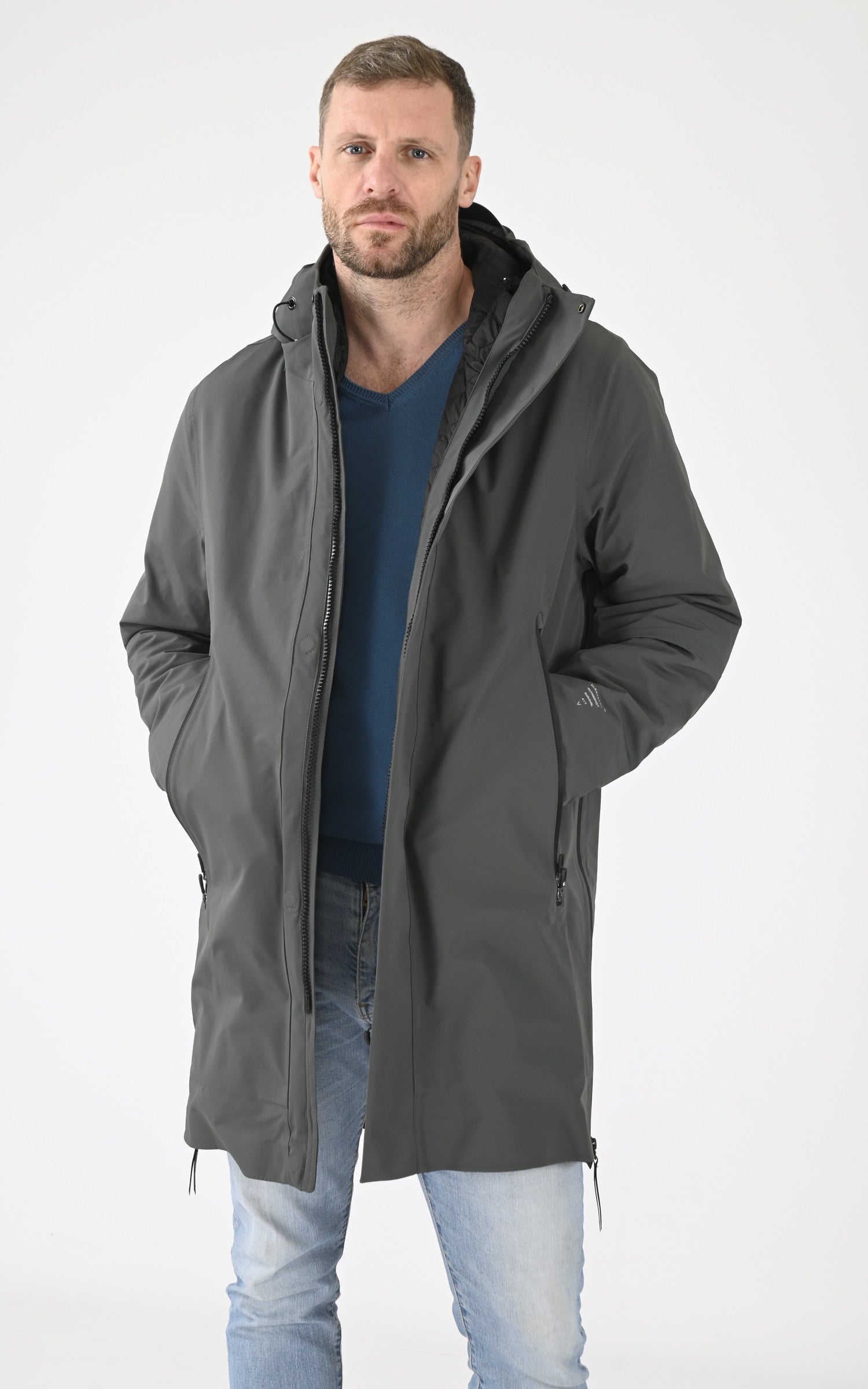 A "PLANCK QM481" Vert Krakatau 3/4 Parka Homme opened photo